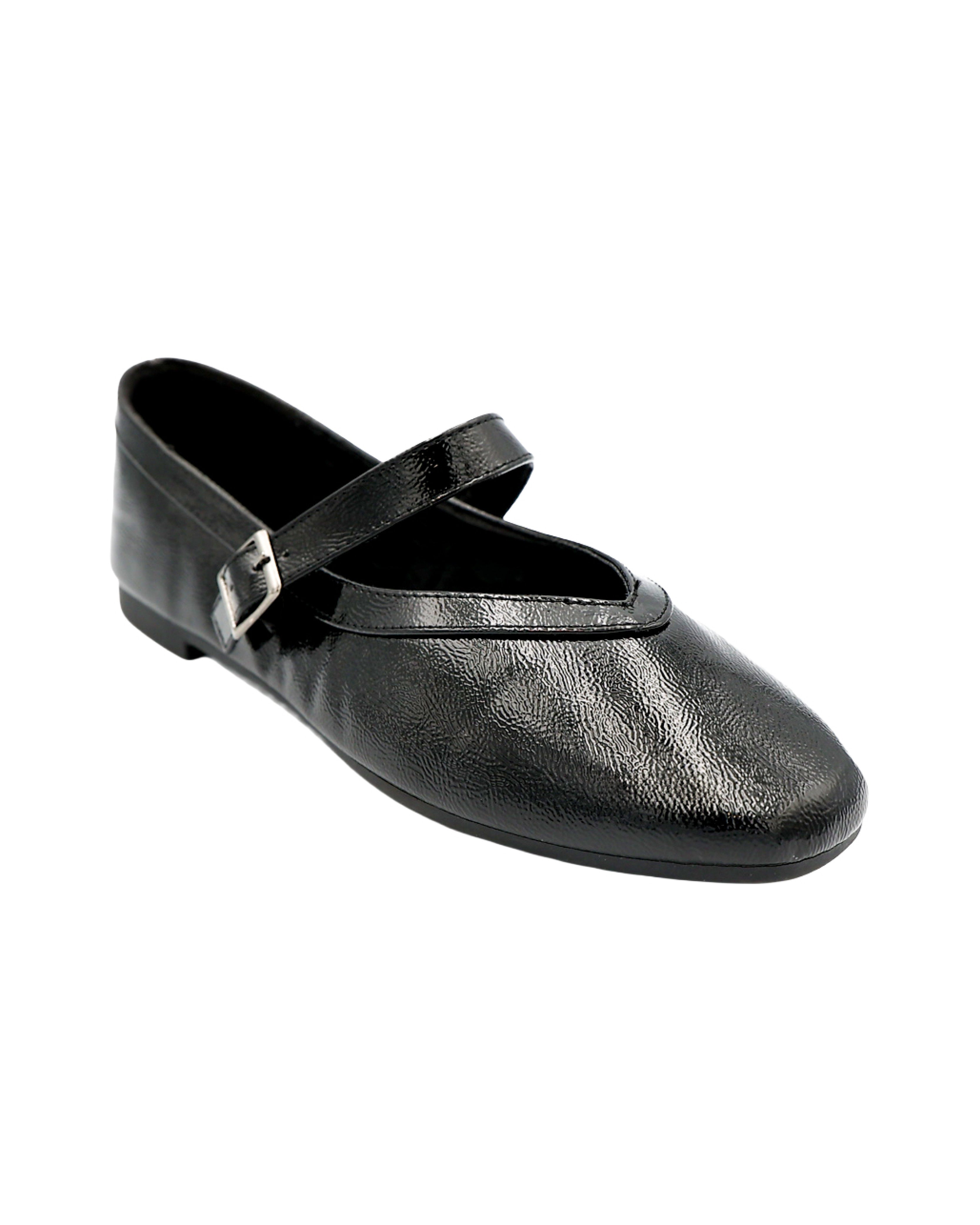 Black Bar Buckle Pumps