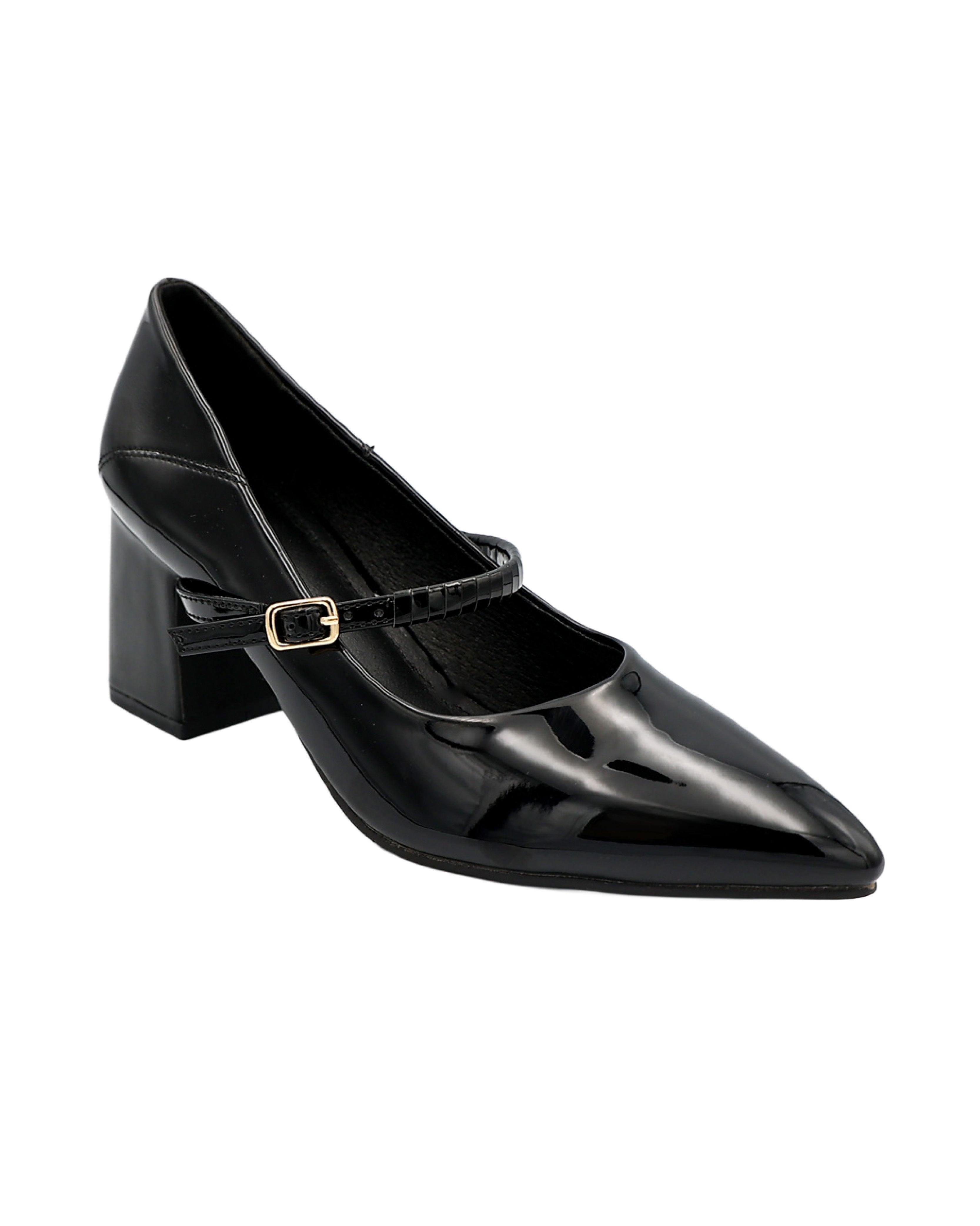 Black Block Heel Mary Jane Shoes