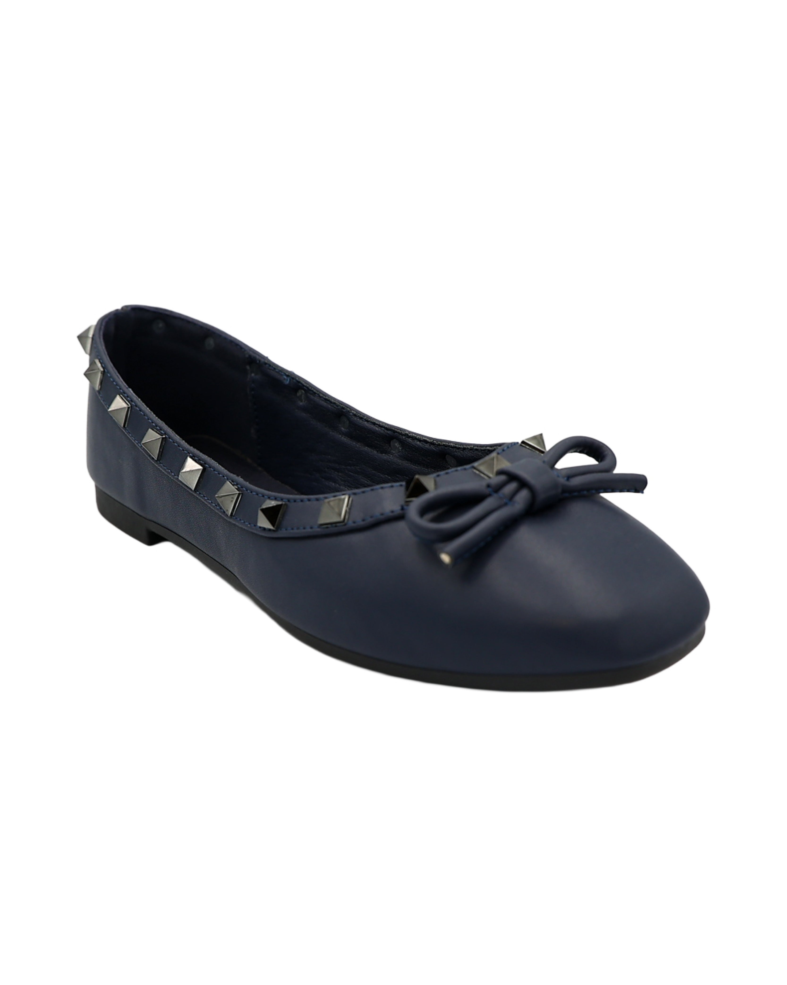 Navy Studded Bow Pumps