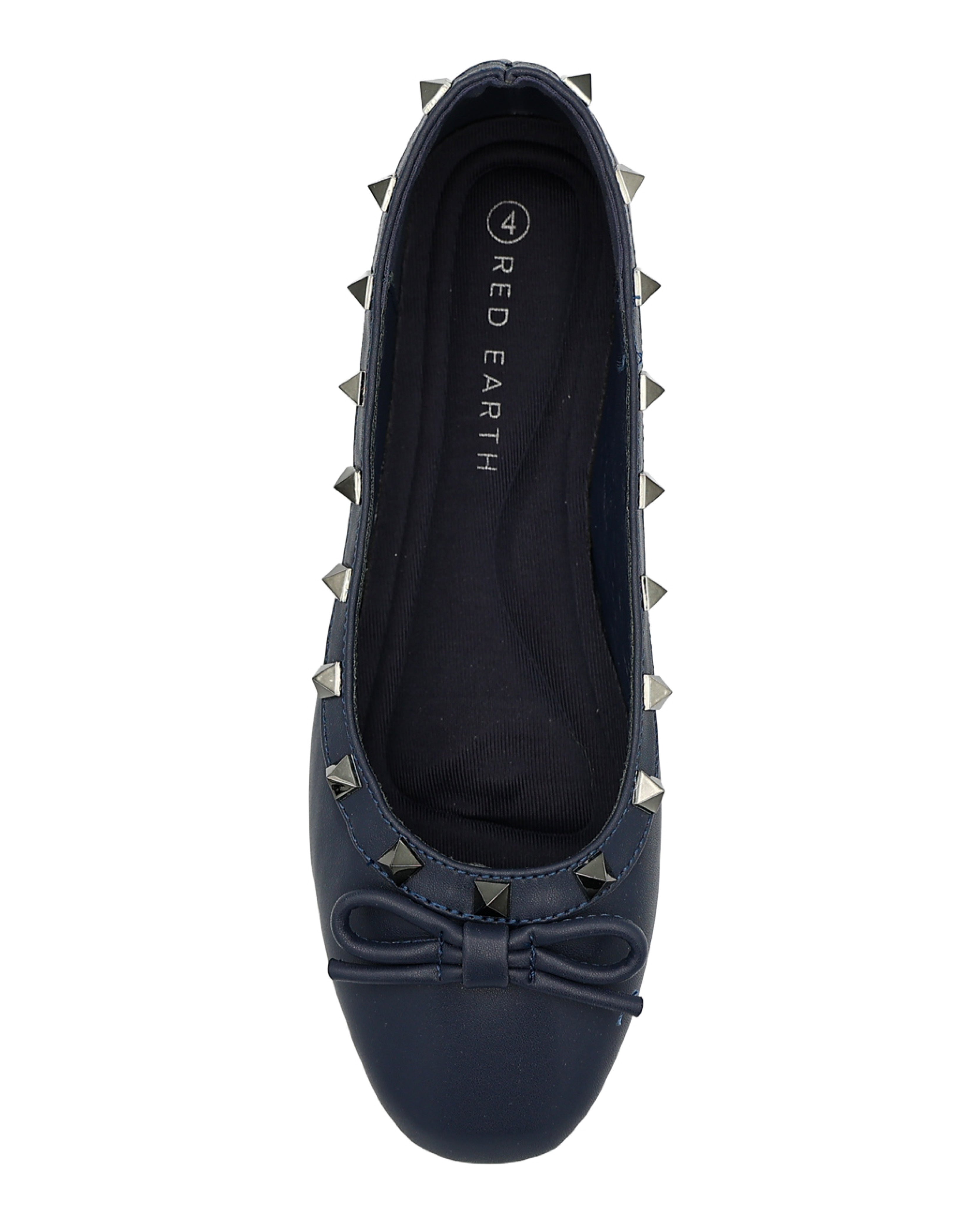 Navy Studded Bow Pumps