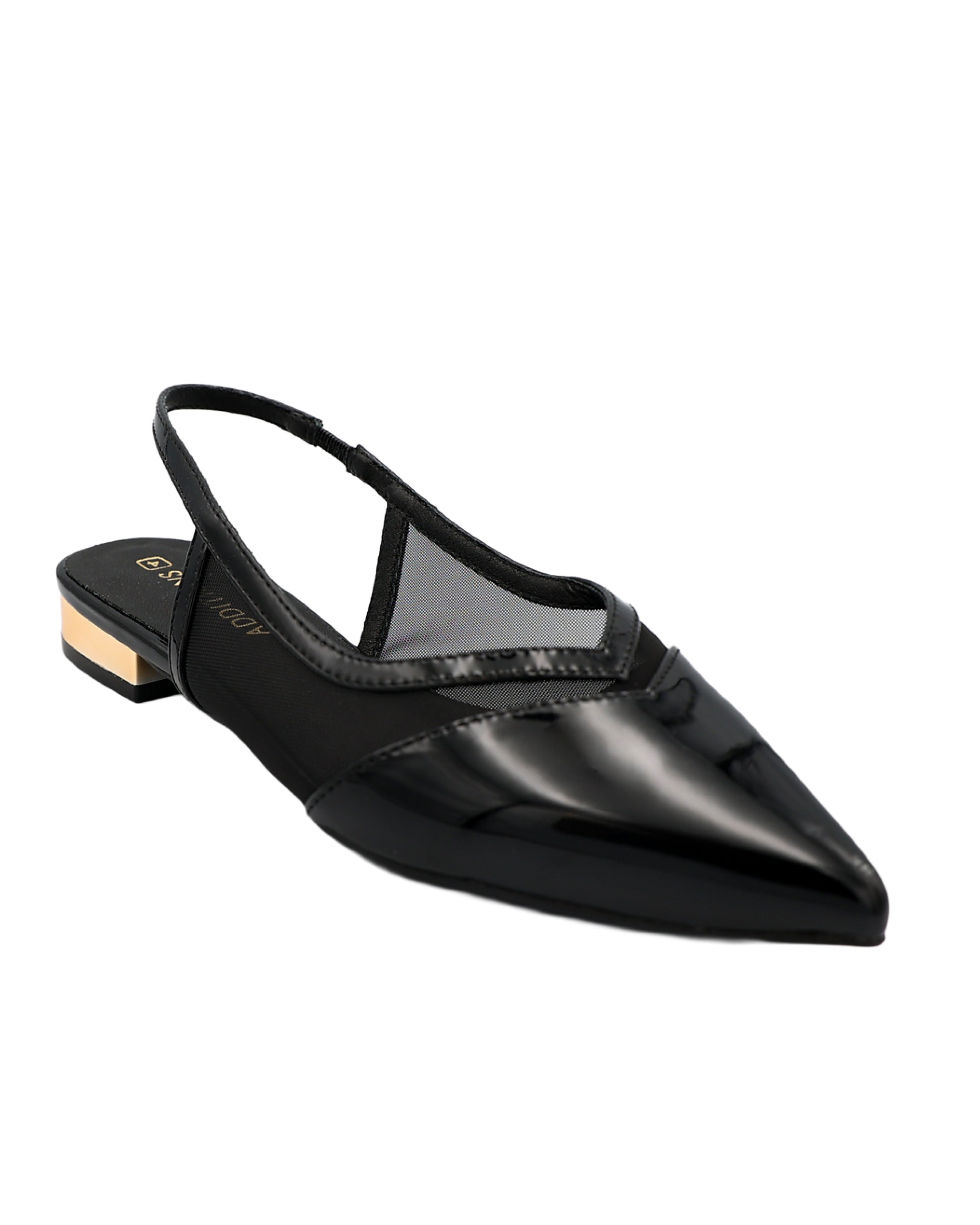 Additions Black Mesh Inset Slingback Sandals