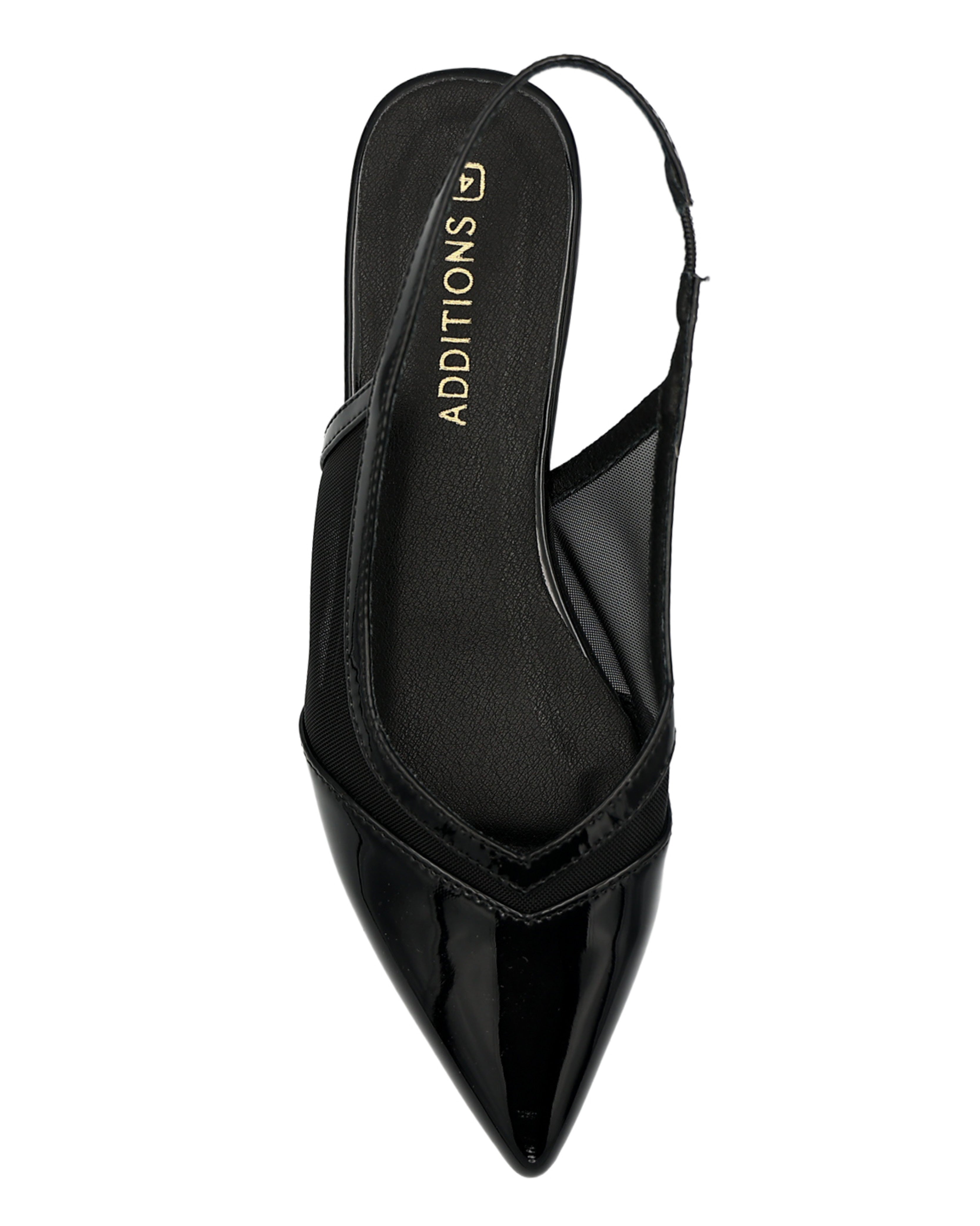 Additions Black Mesh Inset Slingback Sandals