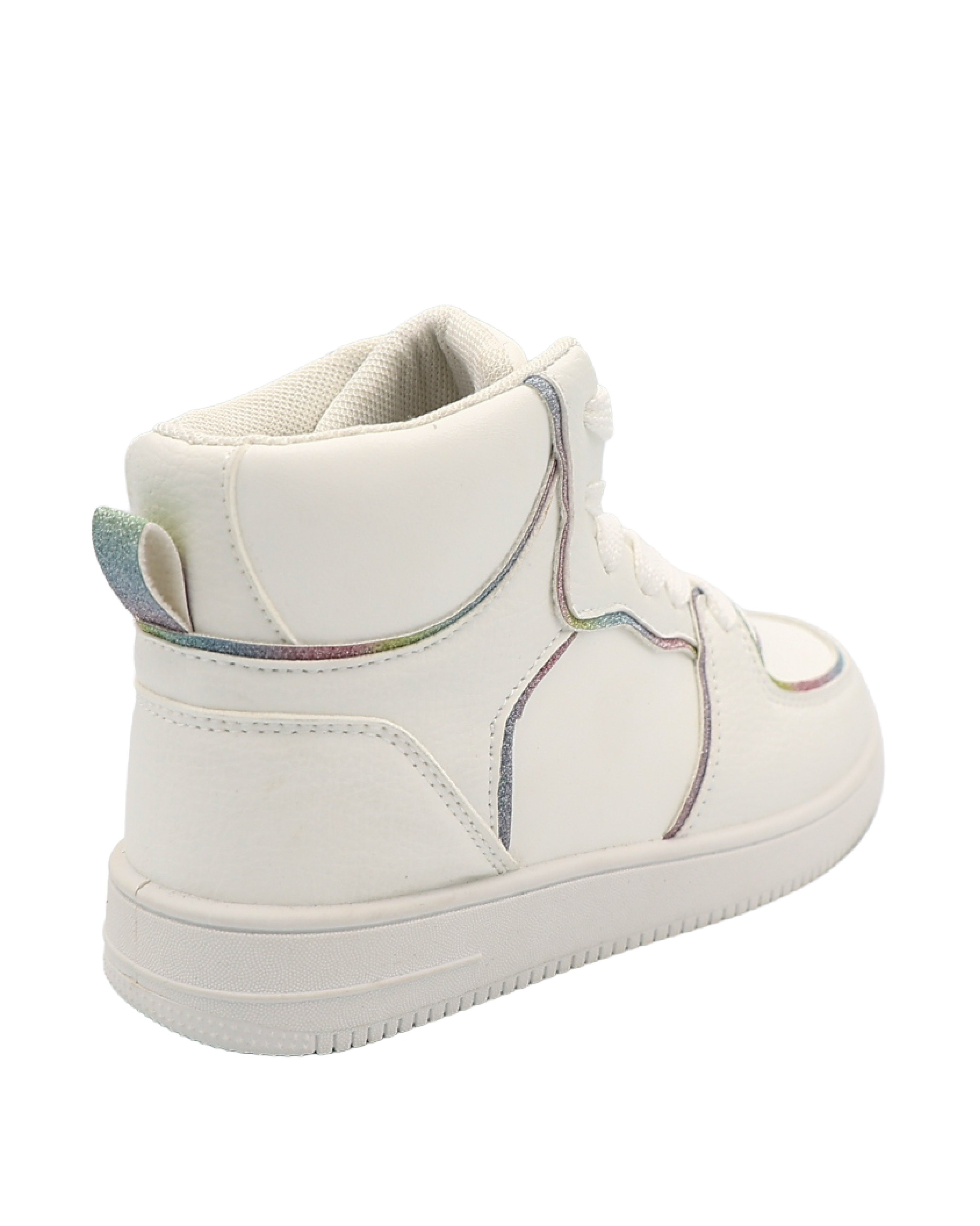 Girls Colour Trim White High Top Sneaker