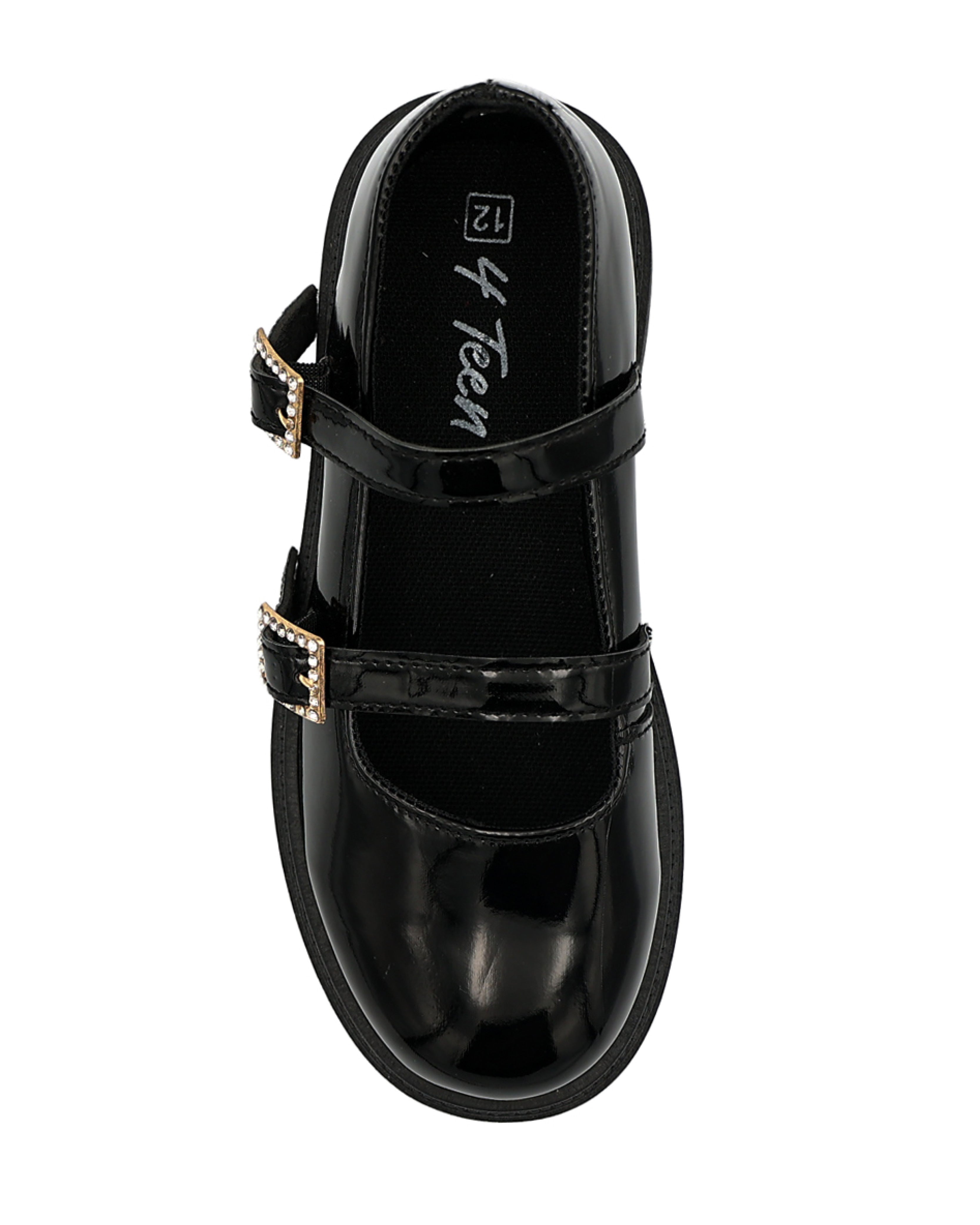 Girls Black Chunky Boyfriend Shoes