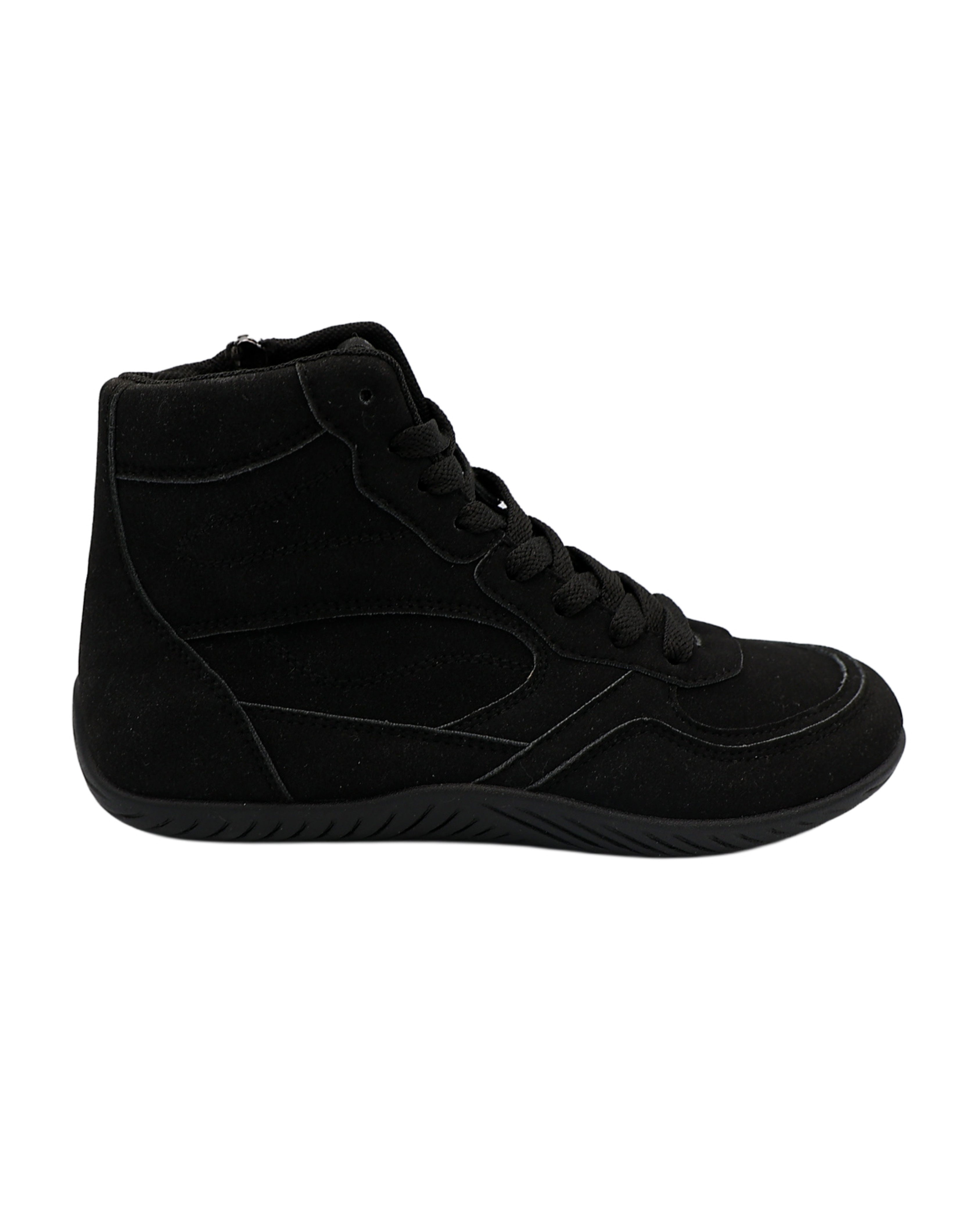 Black Microfibre Boxing Style Sneakers