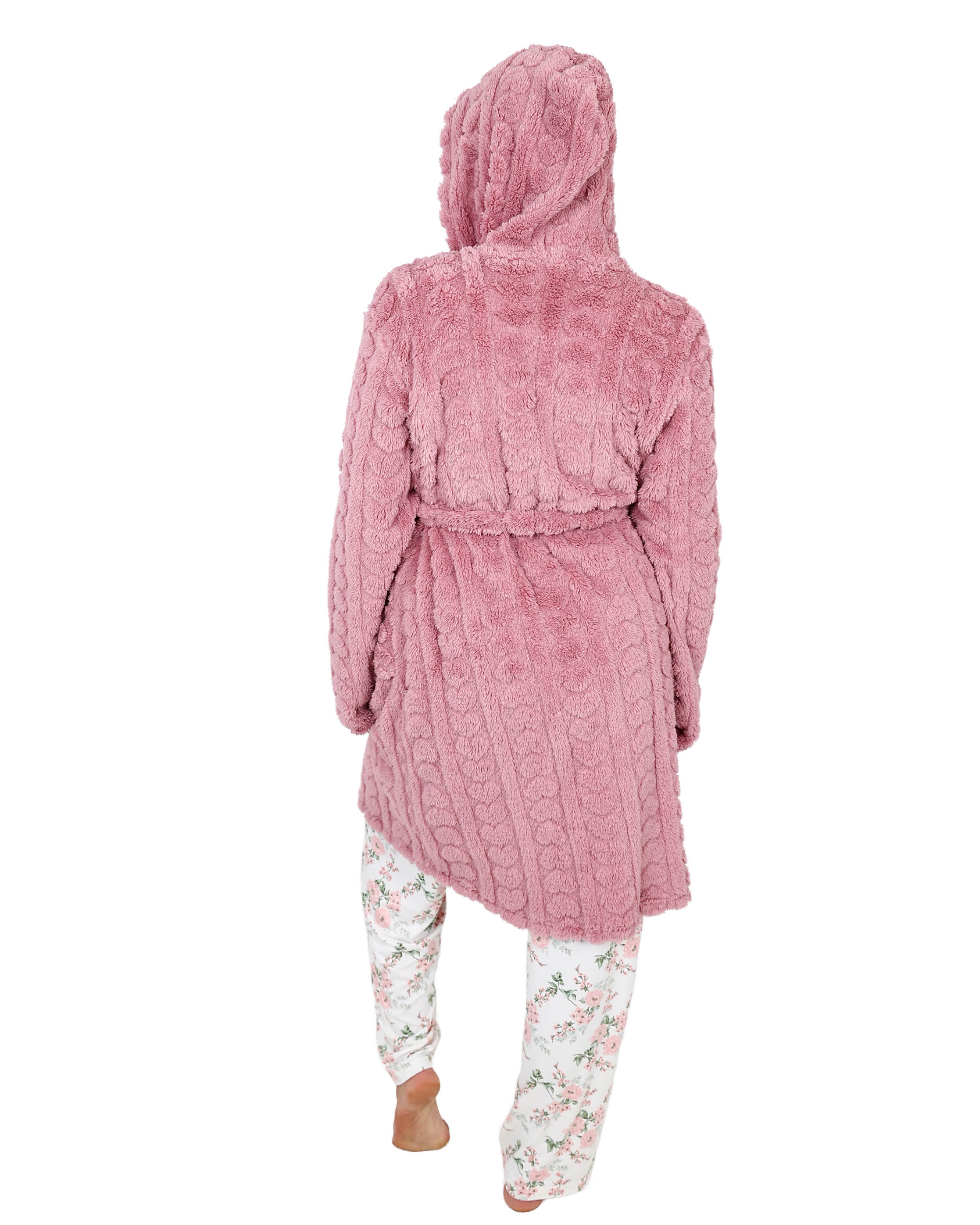 Mauve Jacquard Sherpa Wrap Gown