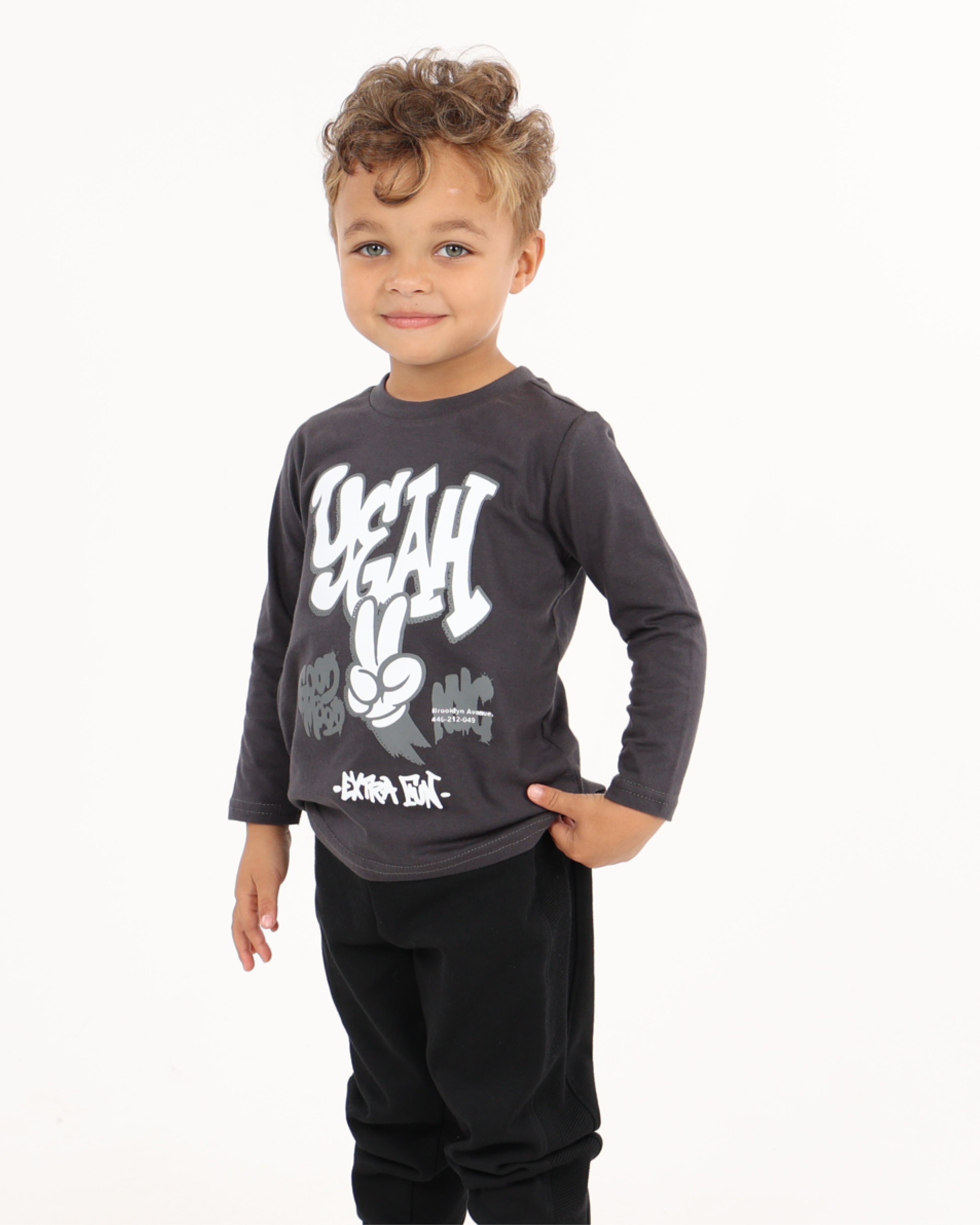 Yeah Graphic Long Sleeve Top