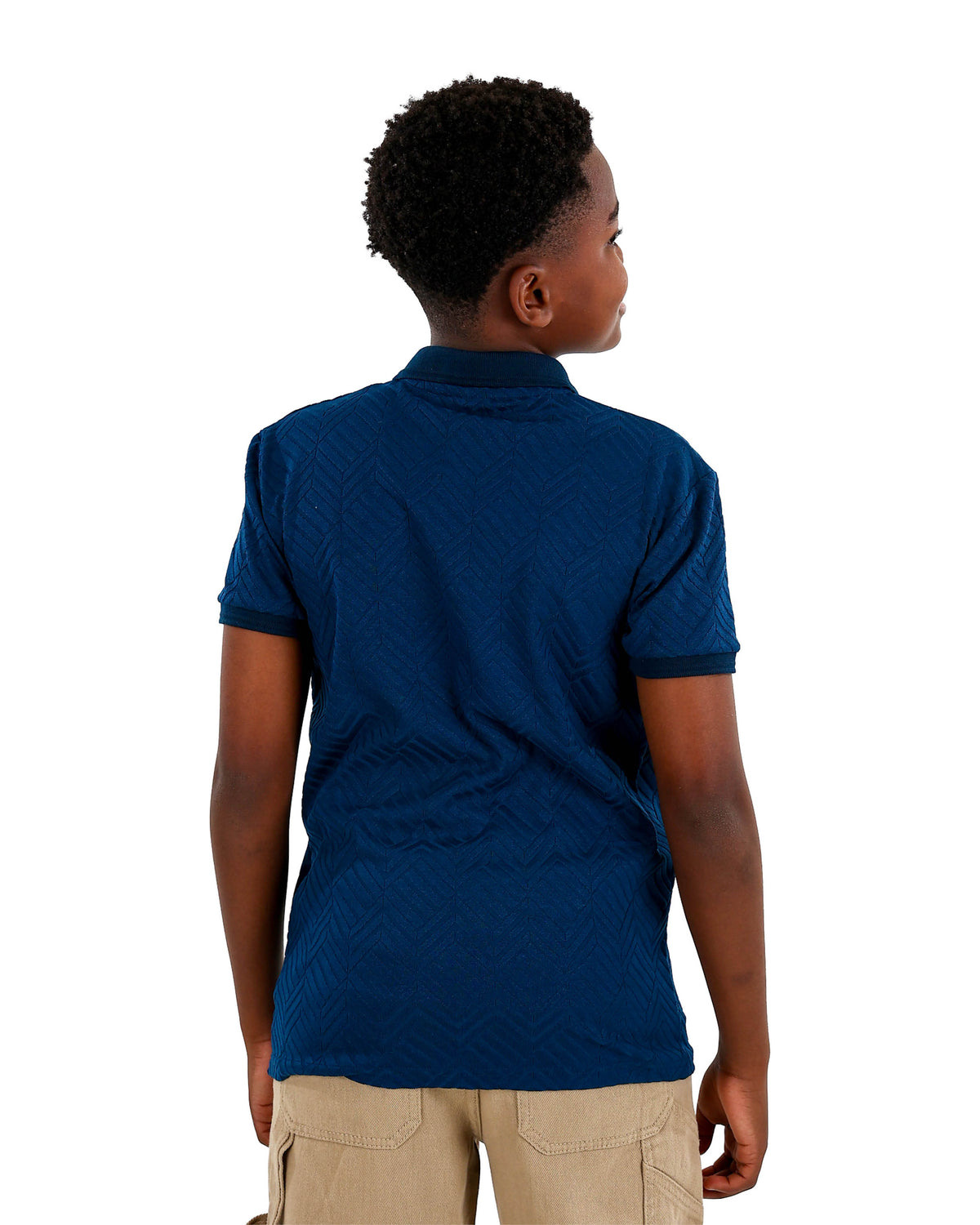 Short Sleeve Cube Jacquard Zip Golfer