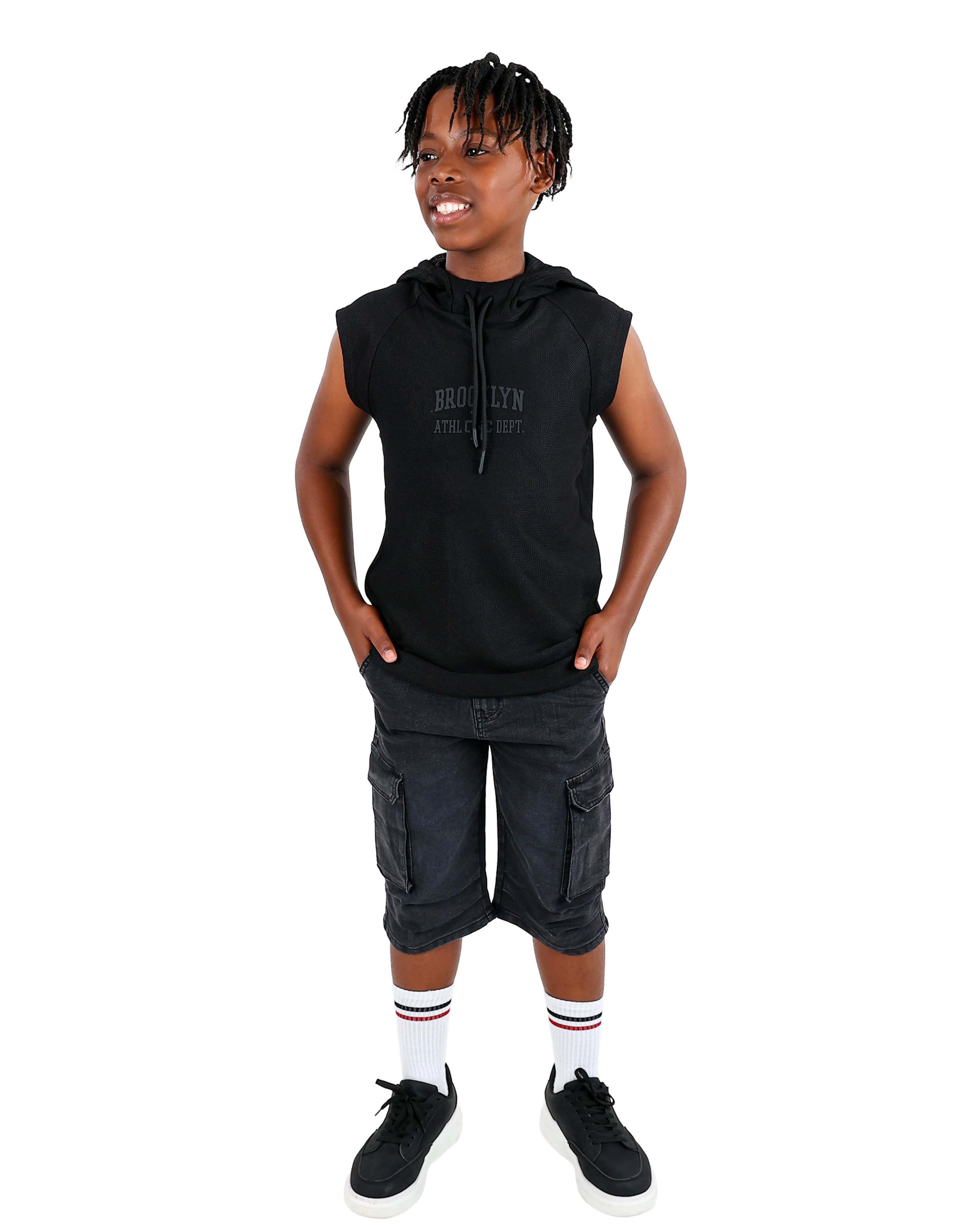 Sleeveless Graphic Print Hoodie