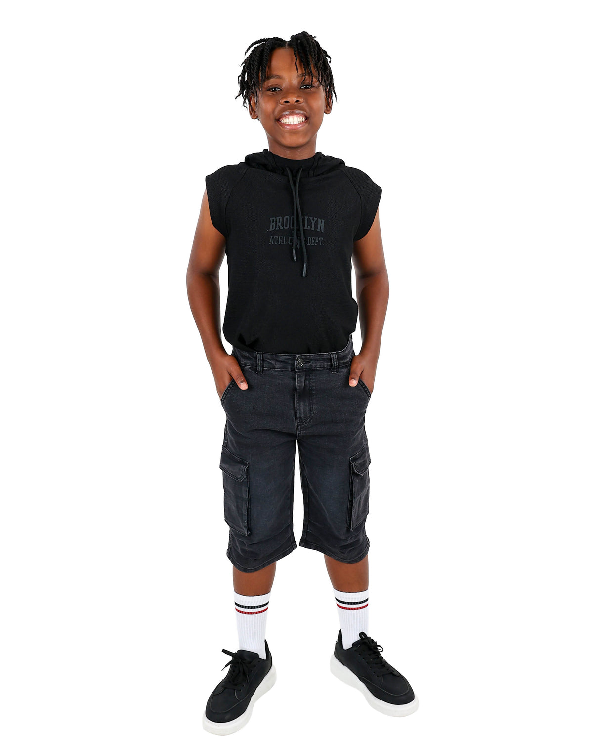 Slim Denim Cargo Shorts