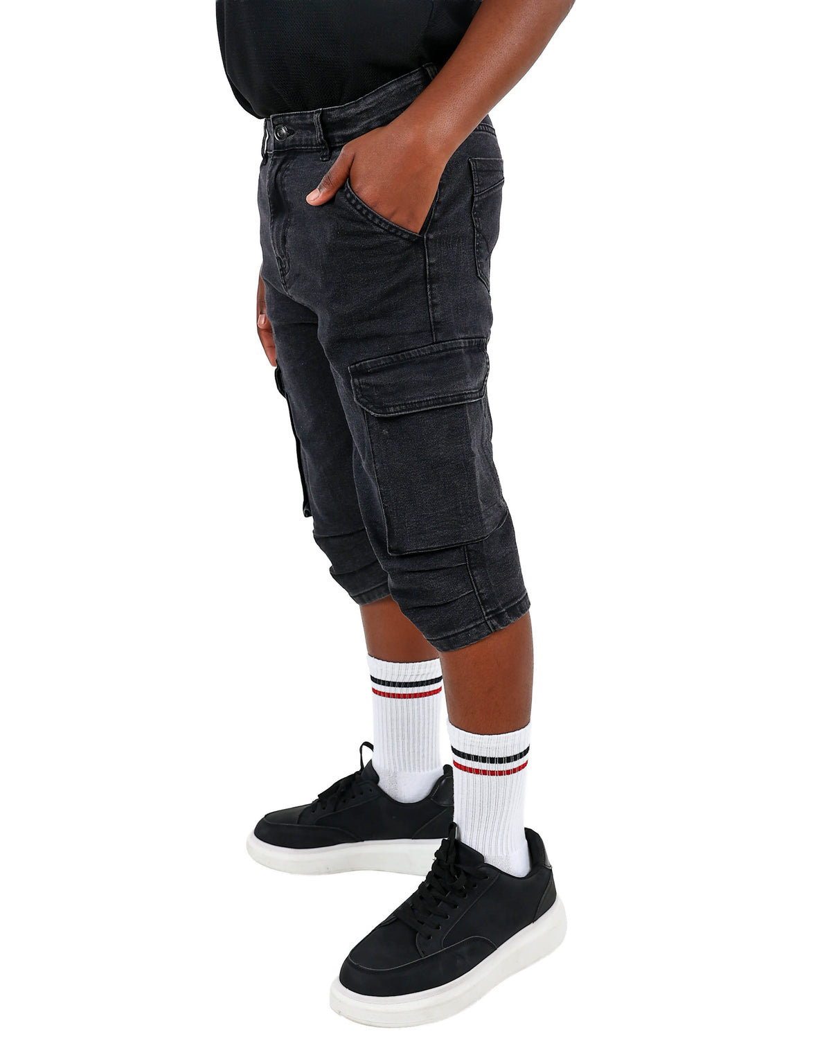 Slim Denim Cargo Shorts