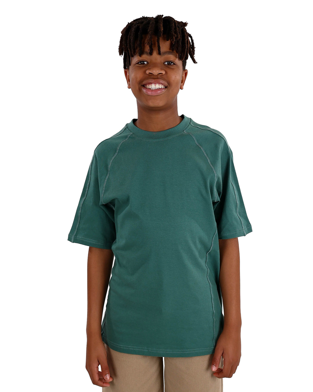 Short Sleeve Green Raglan T-Shirt