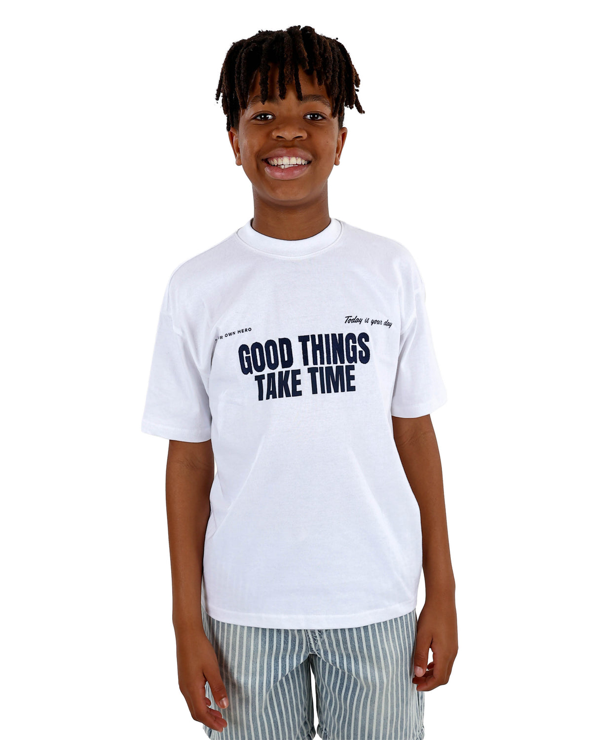Short Sleeve Good Things Take Time Graphic Print T-Shirt
