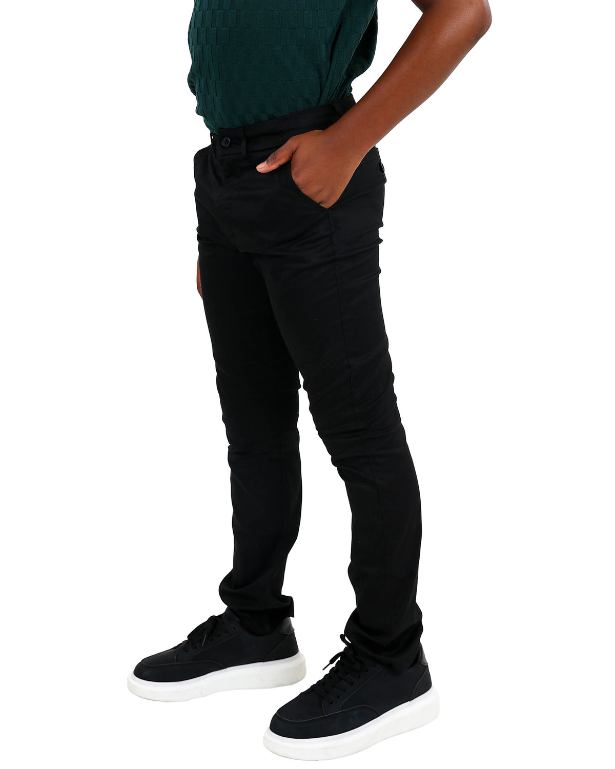 Black Slim Fit Fashion Chinos