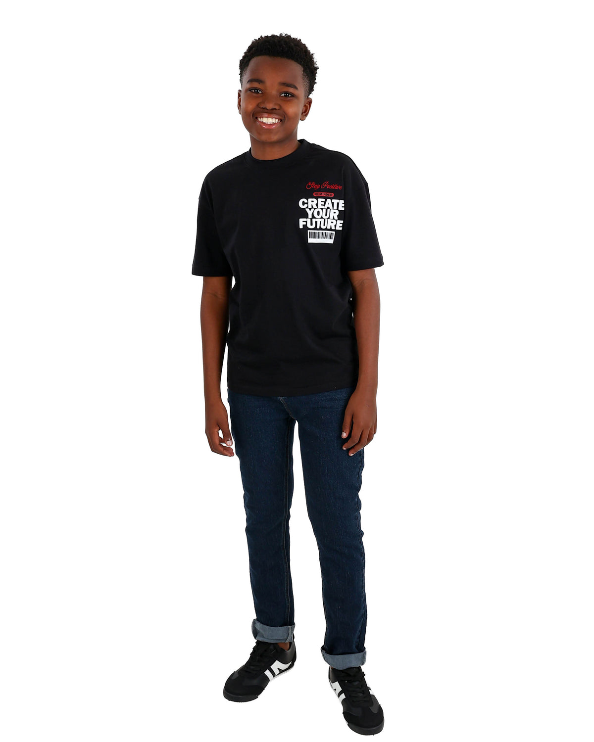 Short Sleeve Black Unstoppable Typography T-Shirt