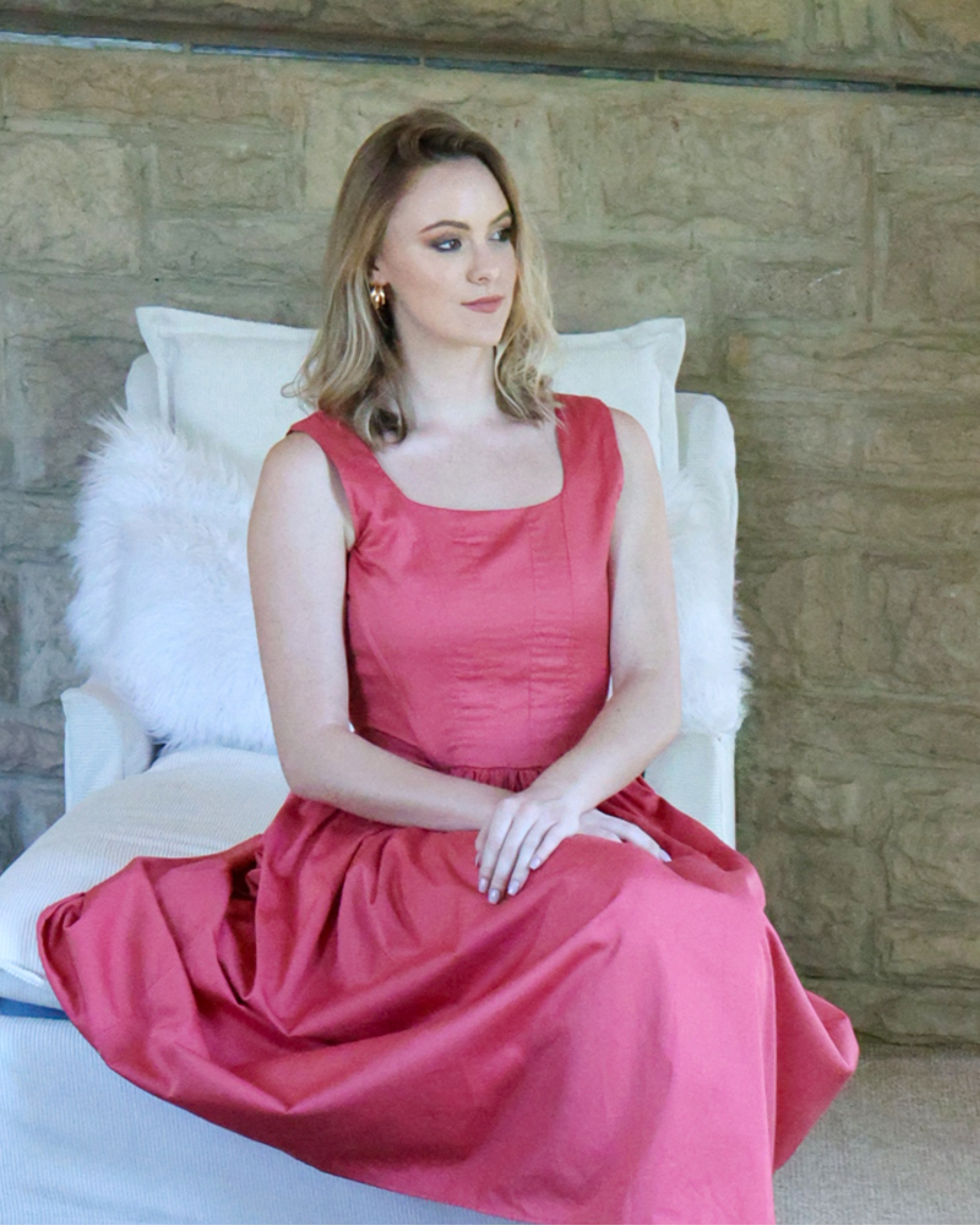 Flared Corset Style Cotton Dress