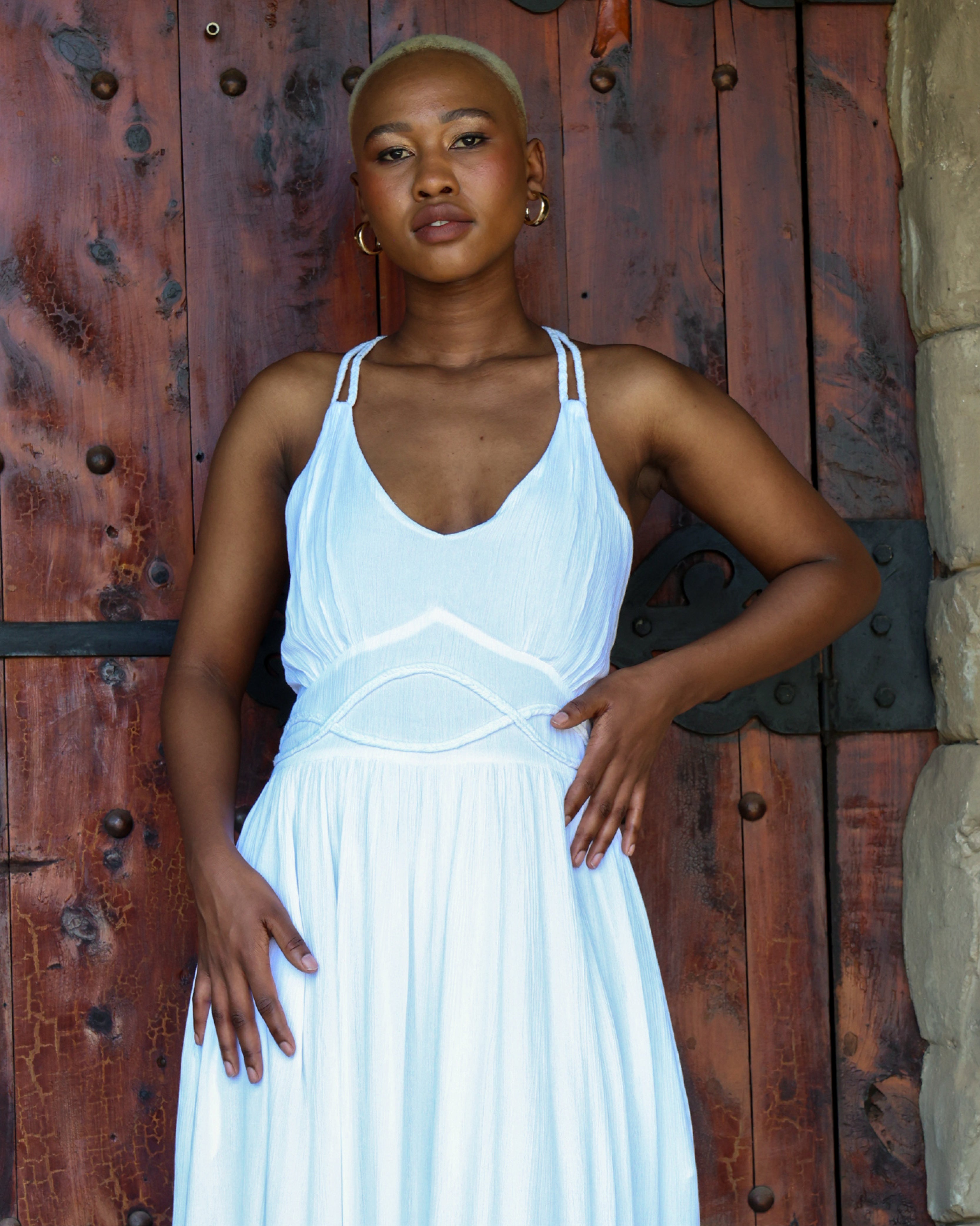Cornelli Detail Dress