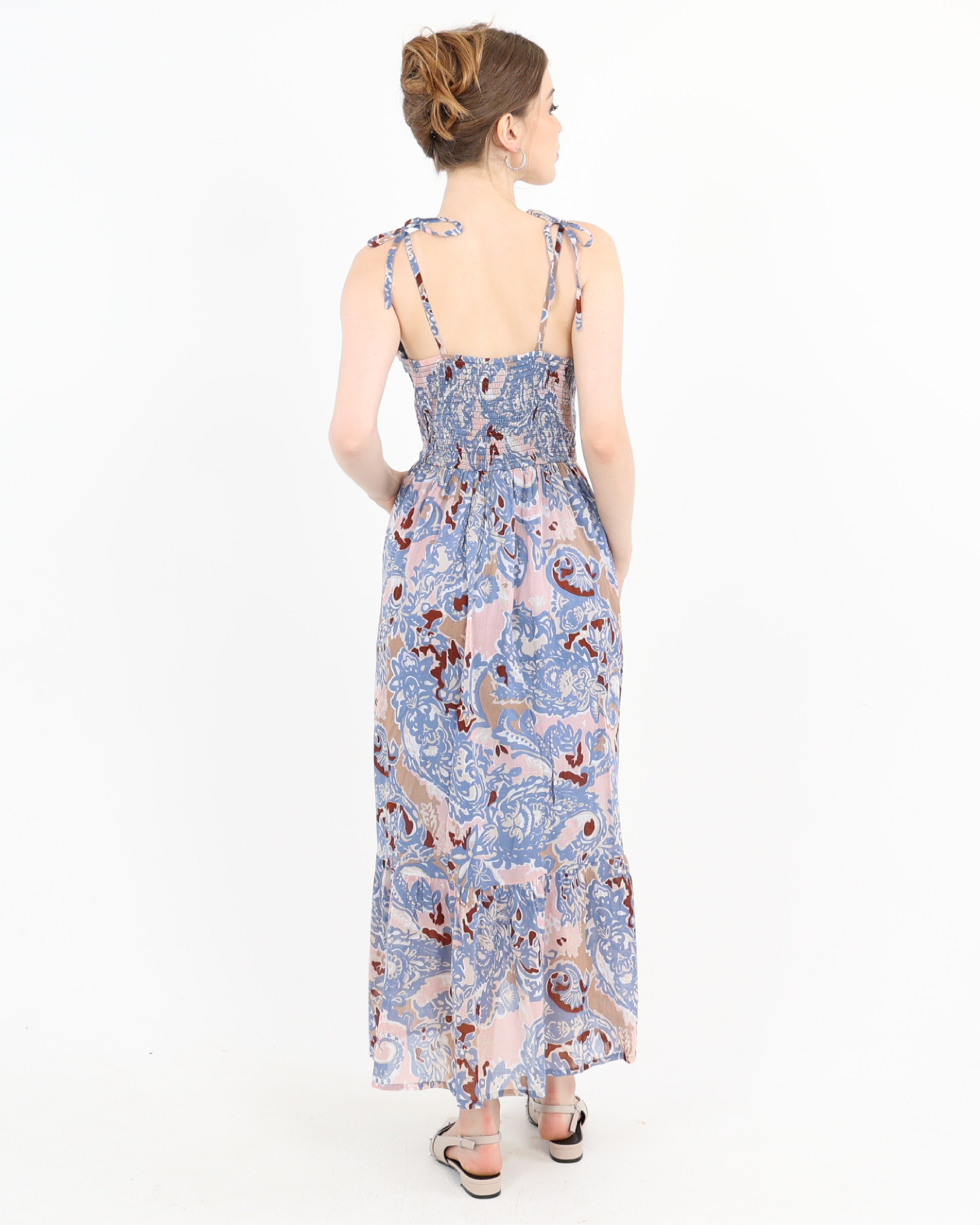 Strappy Paisley Whisper Maxi Cotton Dress