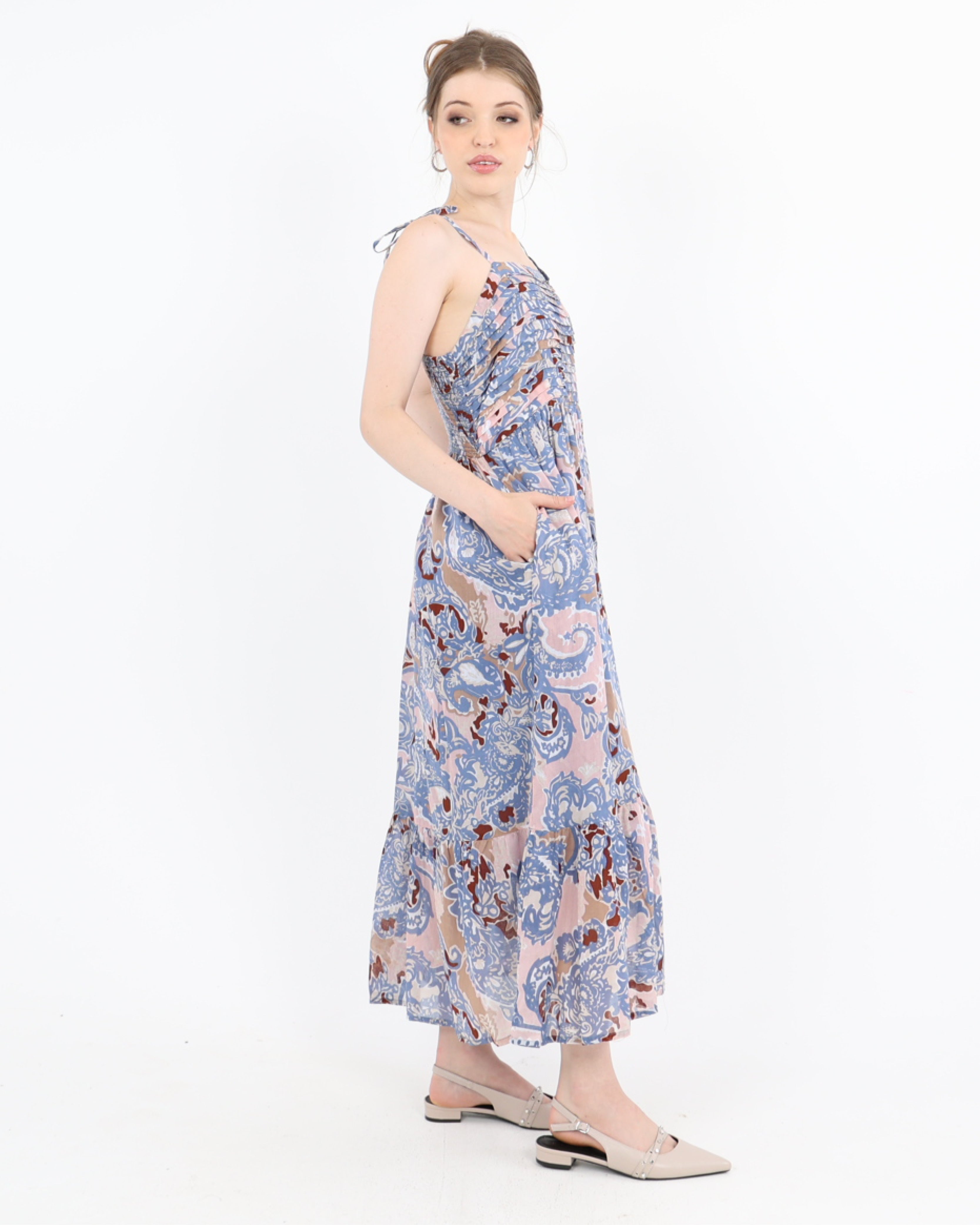 Strappy Paisley Whisper Maxi Cotton Dress