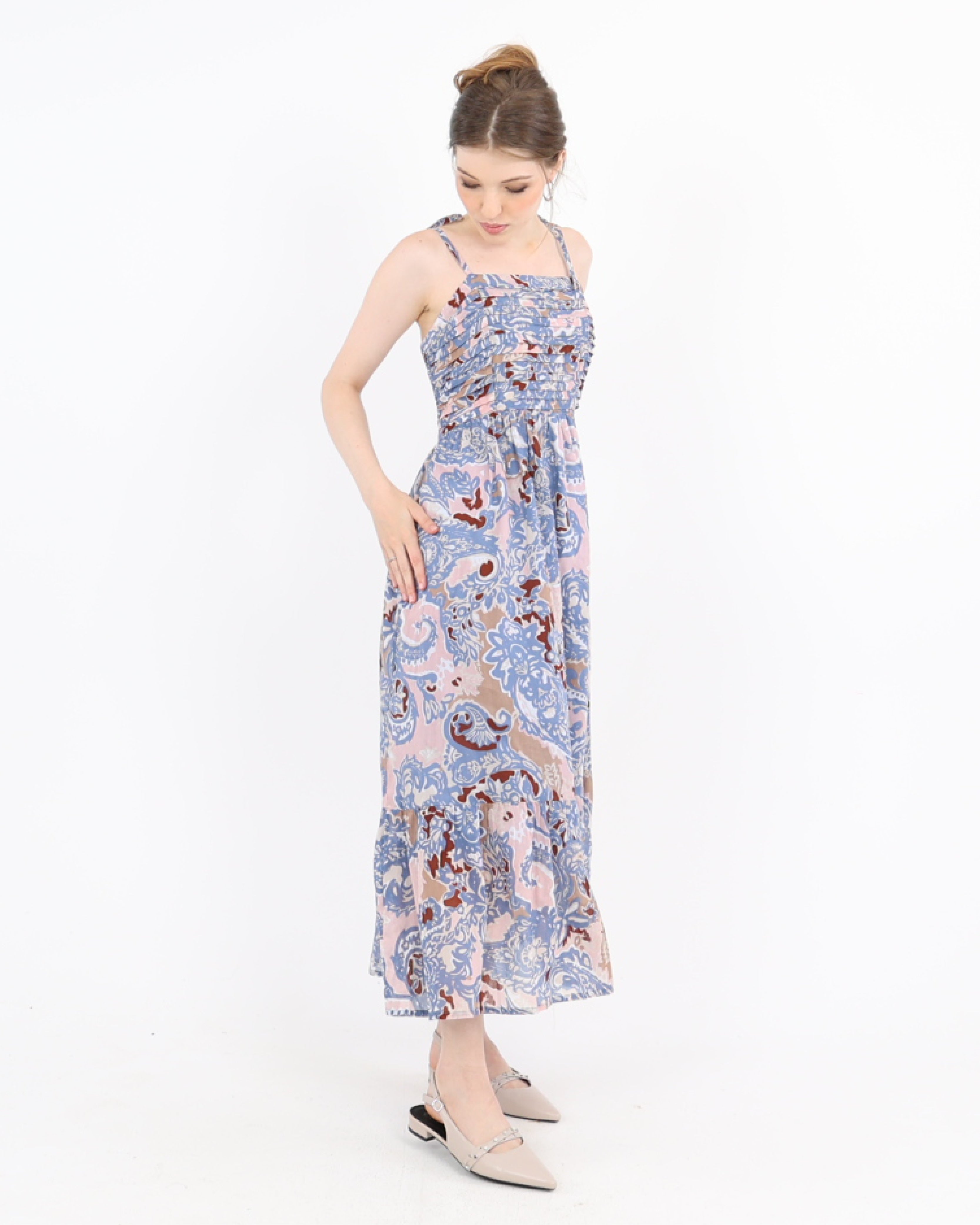 Strappy Paisley Whisper Maxi Cotton Dress