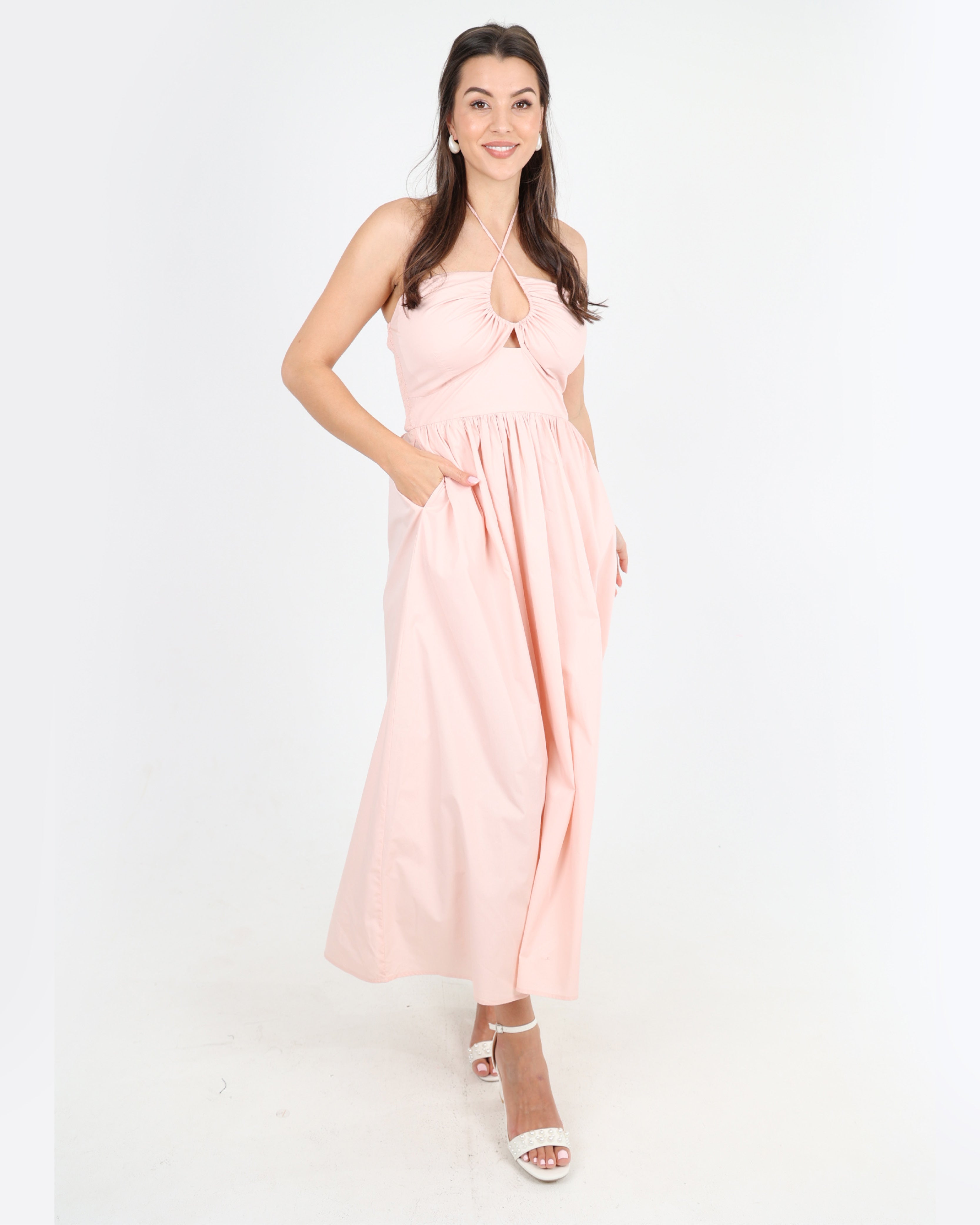 Livia Cotton Criss-Cross Maxi Dress
