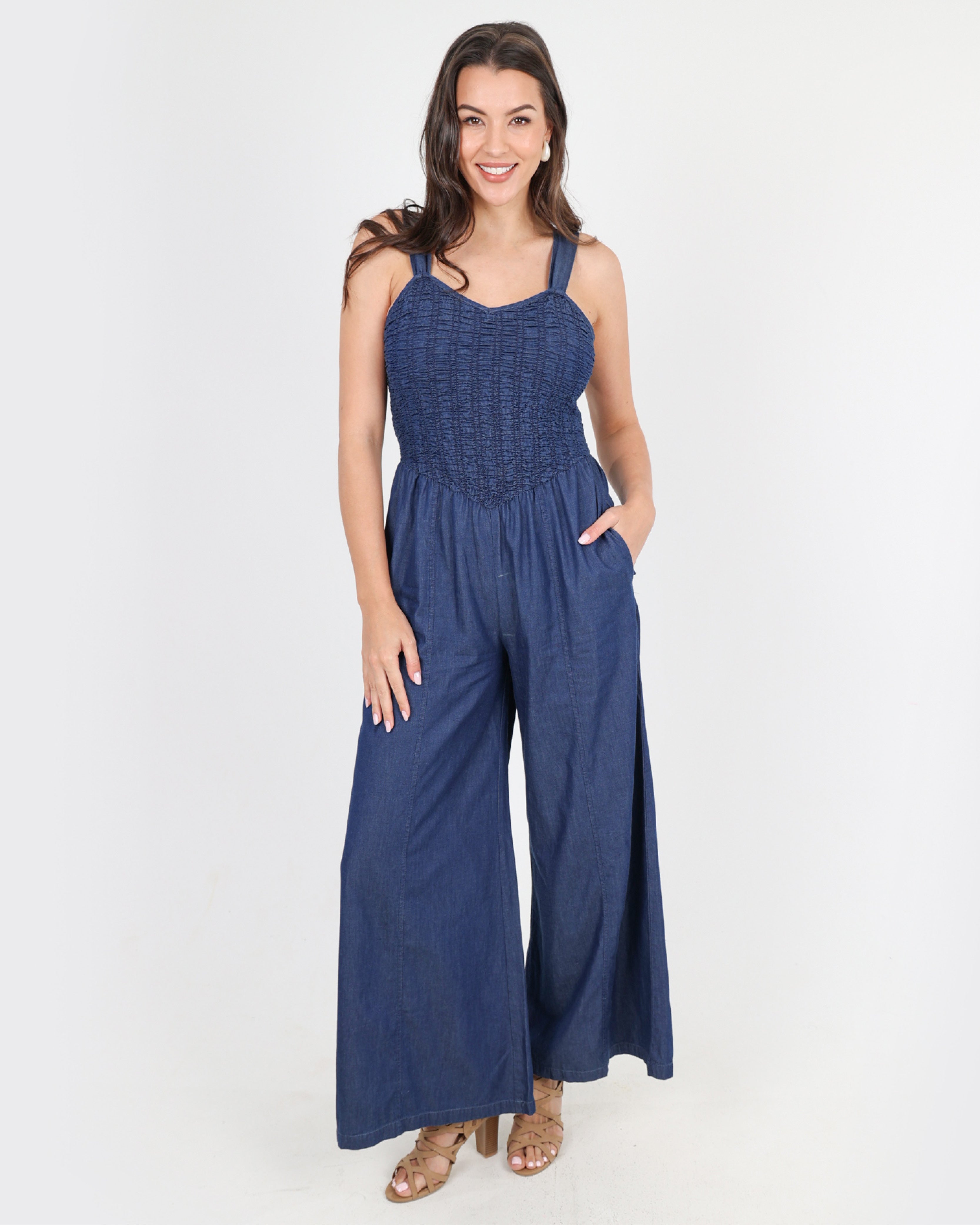 Maya Cotton Denim Jumpsuit