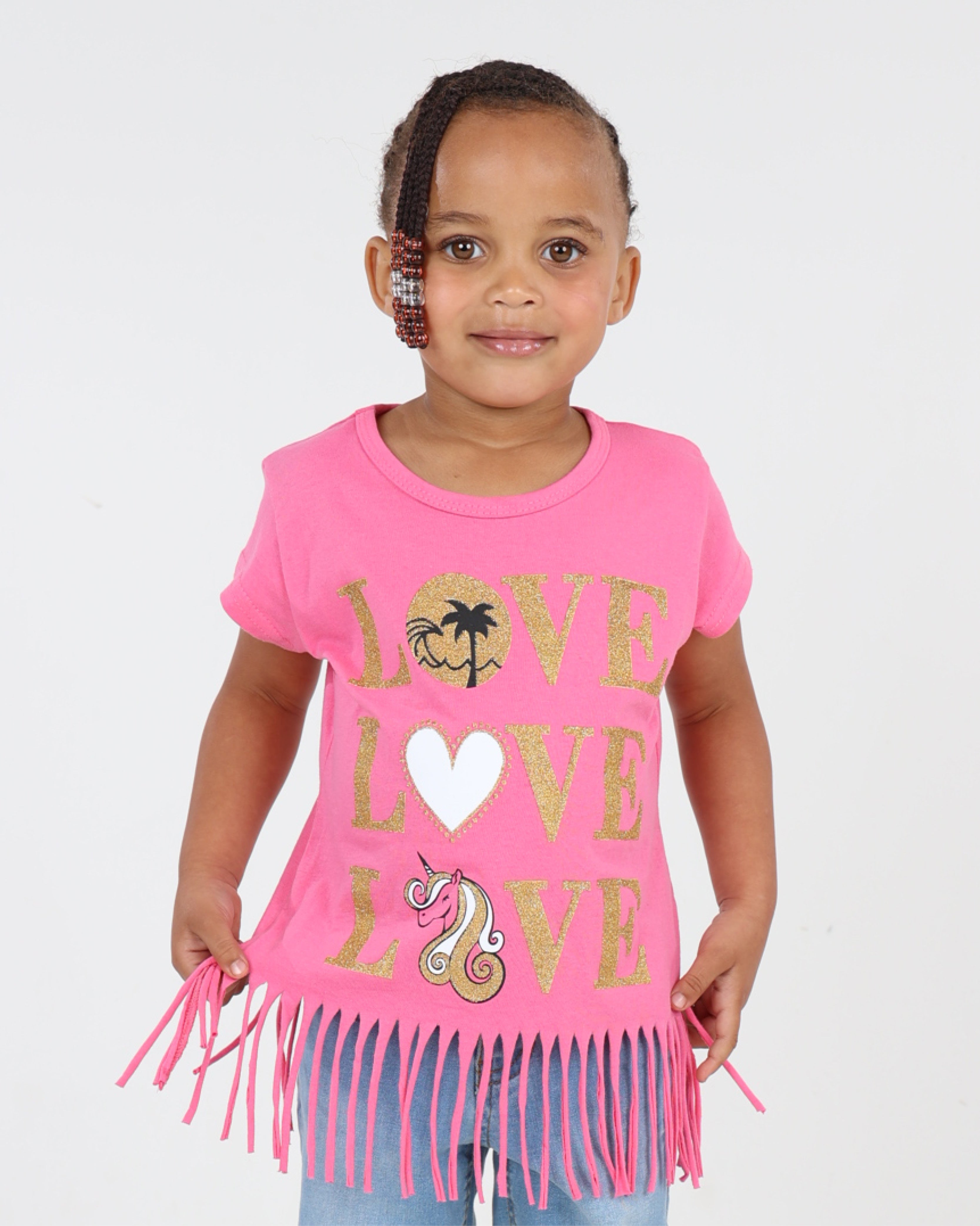 Short Sleeve "Love" Fringe T-Shirt