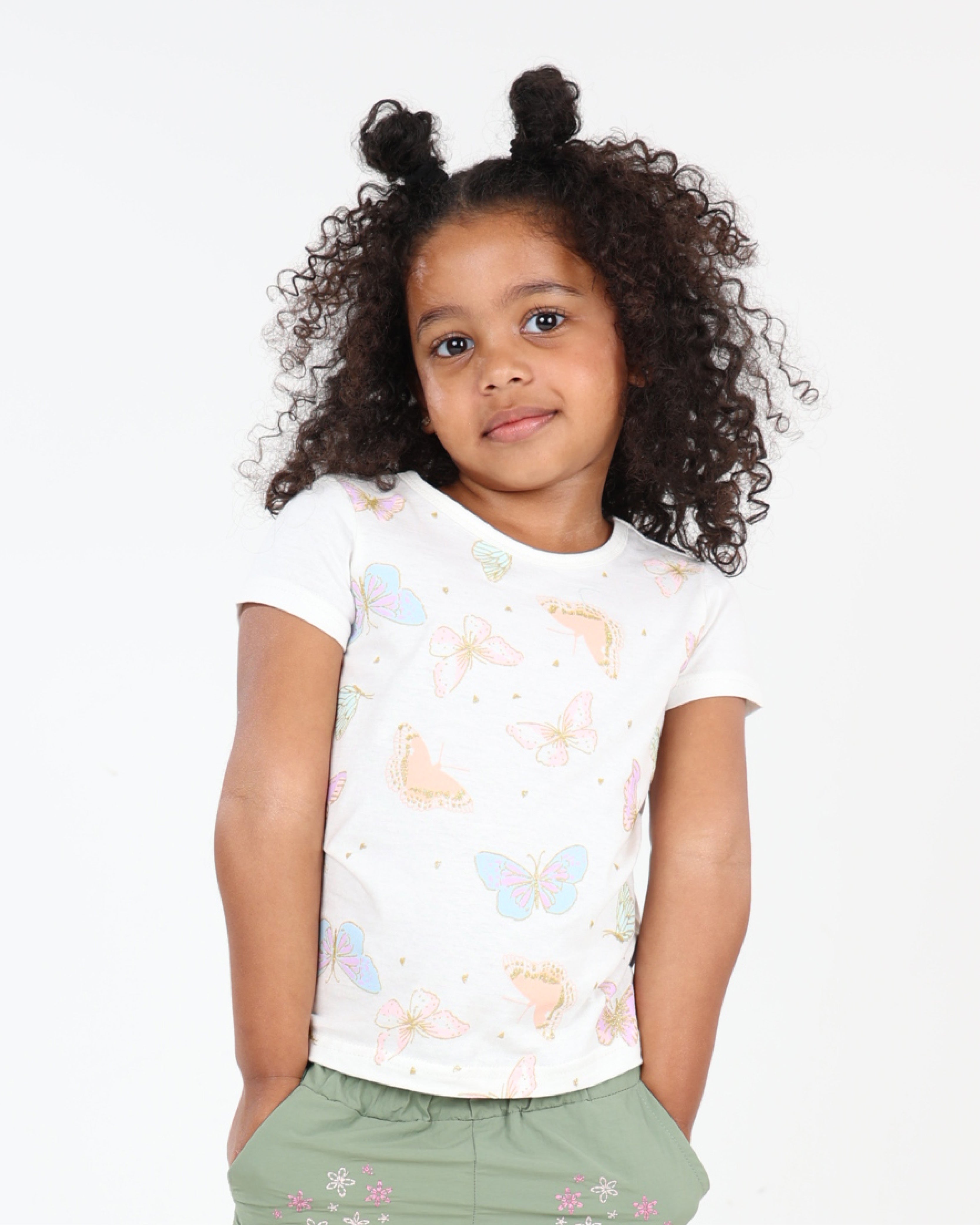 2 Pack Butterfly Print Short Sleeve T-Shirts