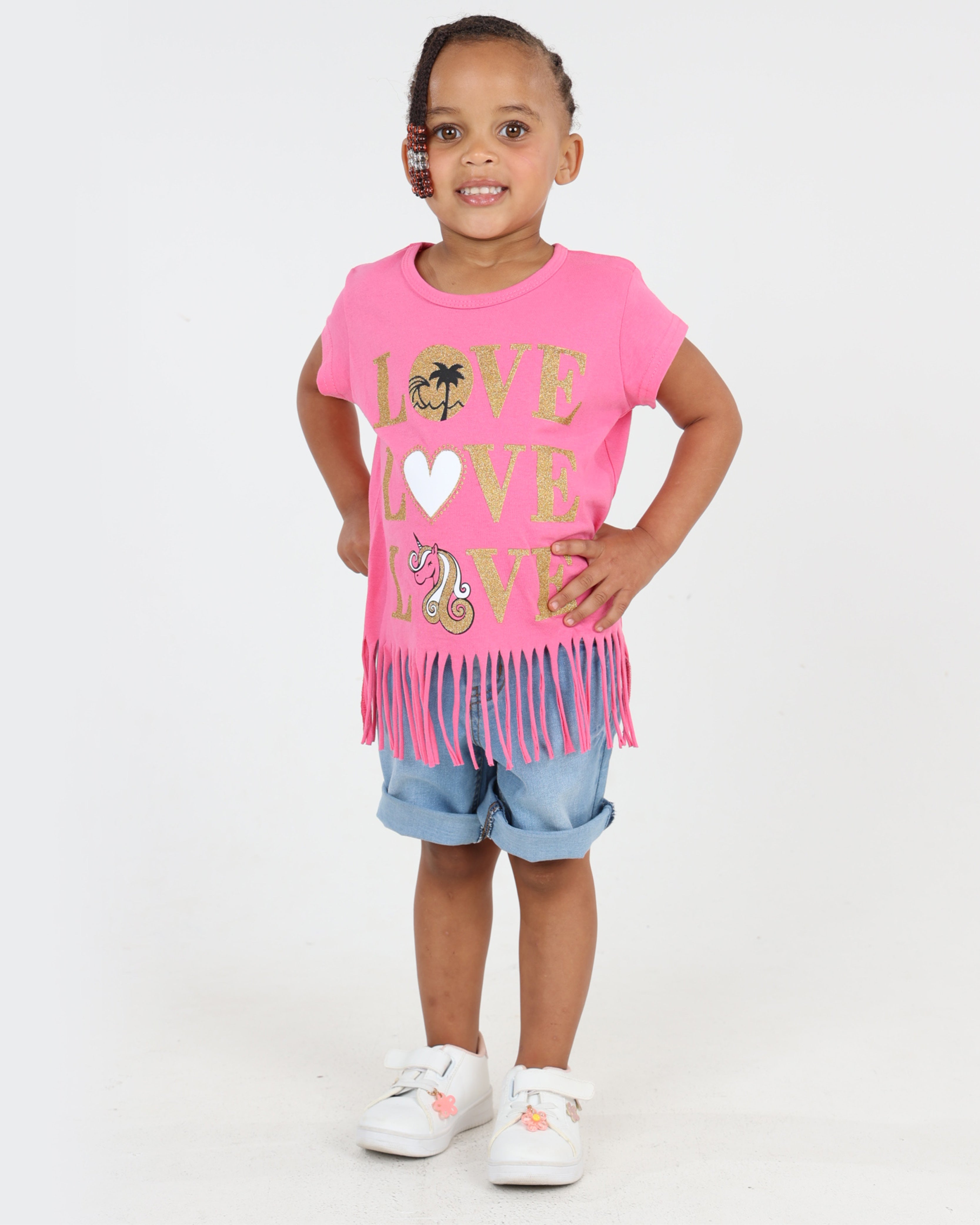 Short Sleeve "Love" Fringe T-Shirt
