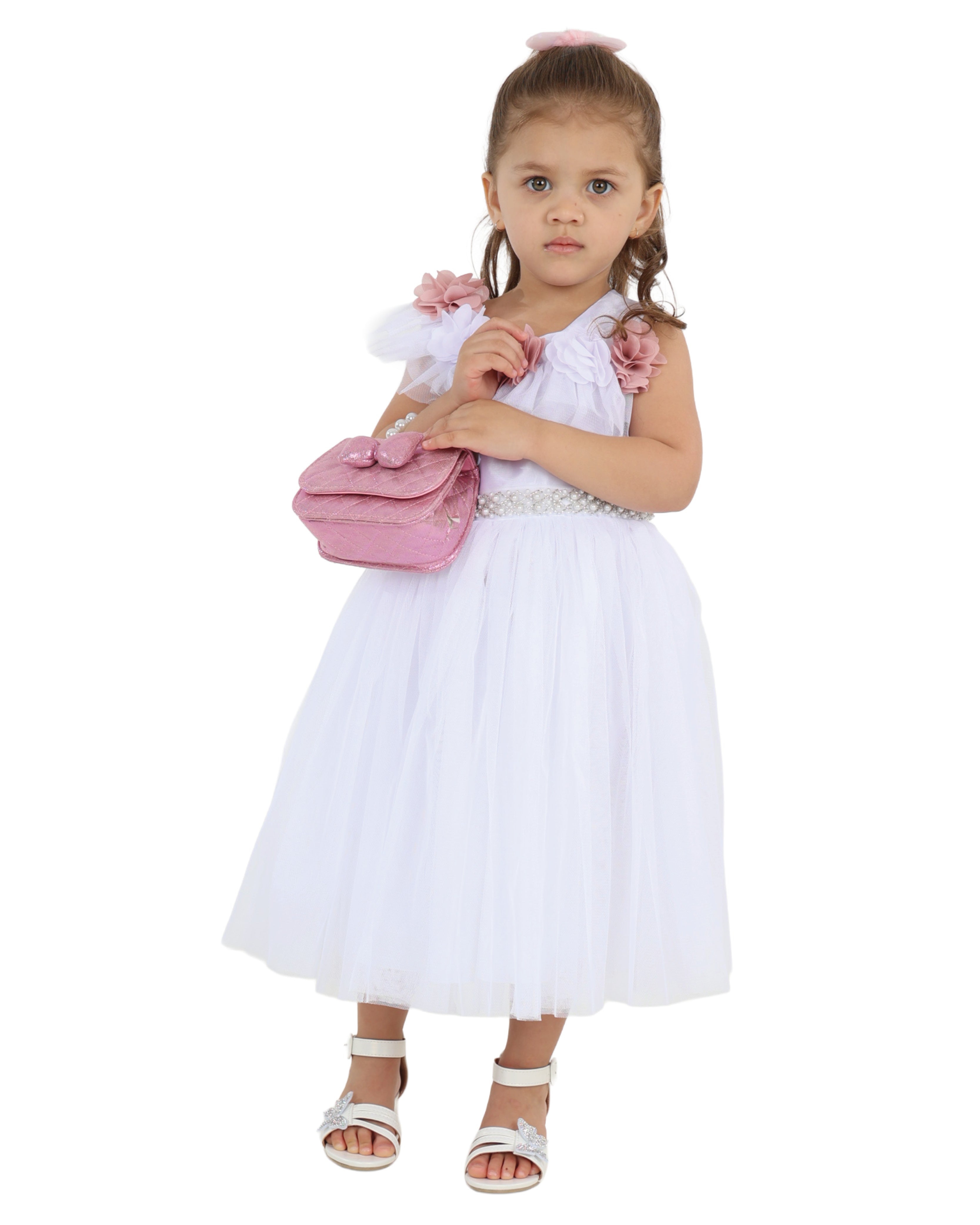 Rose Detail Sleeveless Party Dress