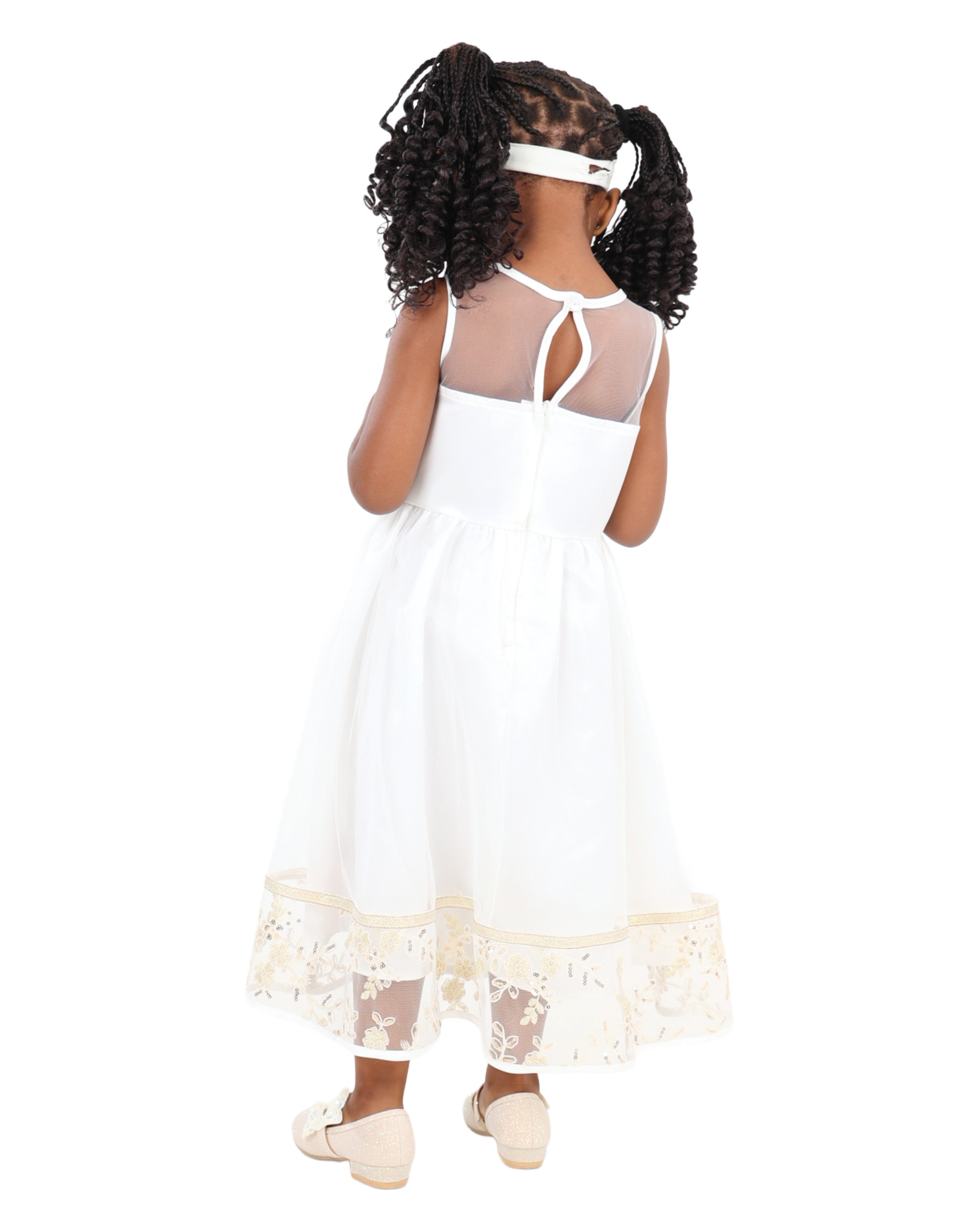 Lace Detail Sleeveless Party Dress