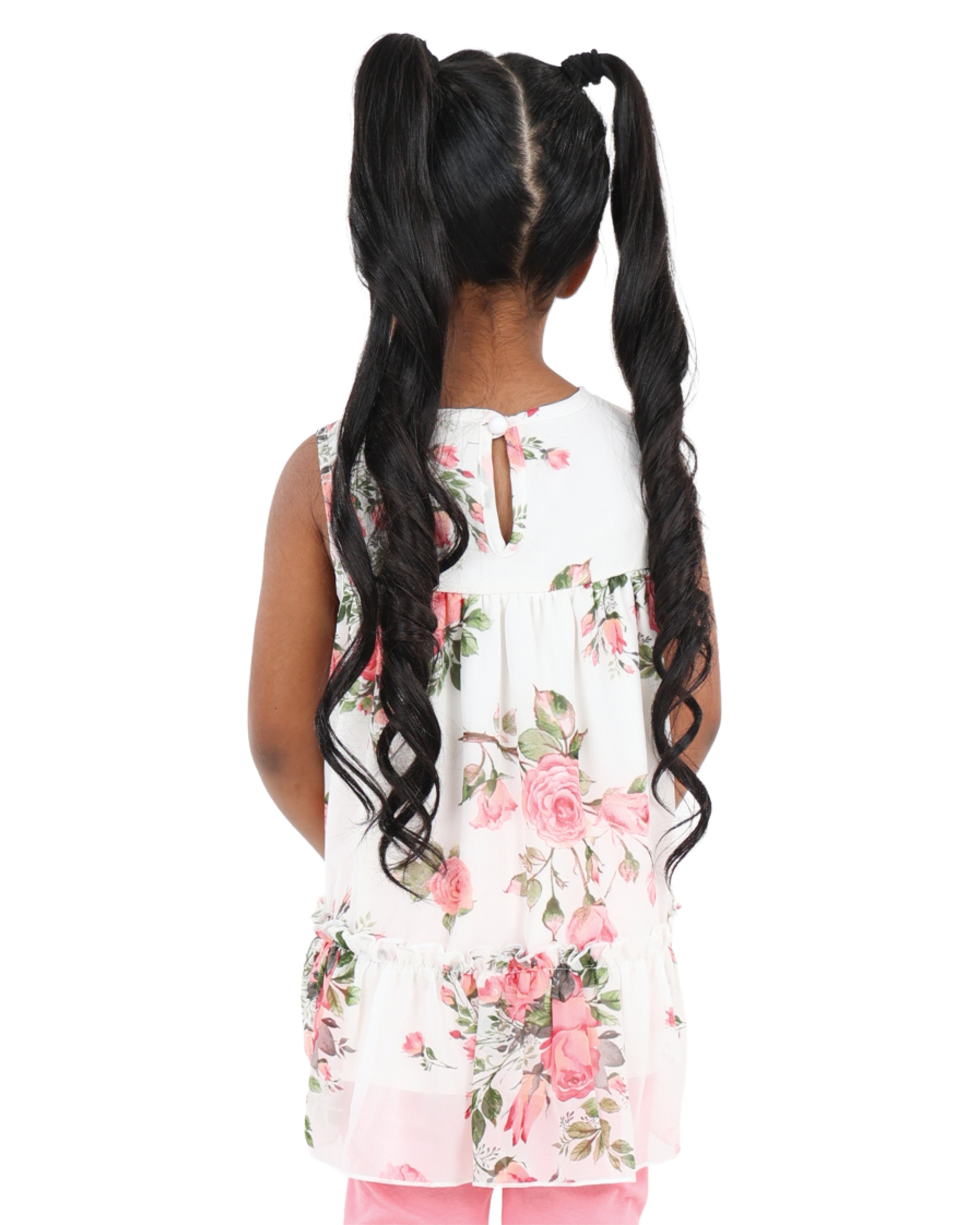 Floral Print Sleeveless Blouse & Legging Set
