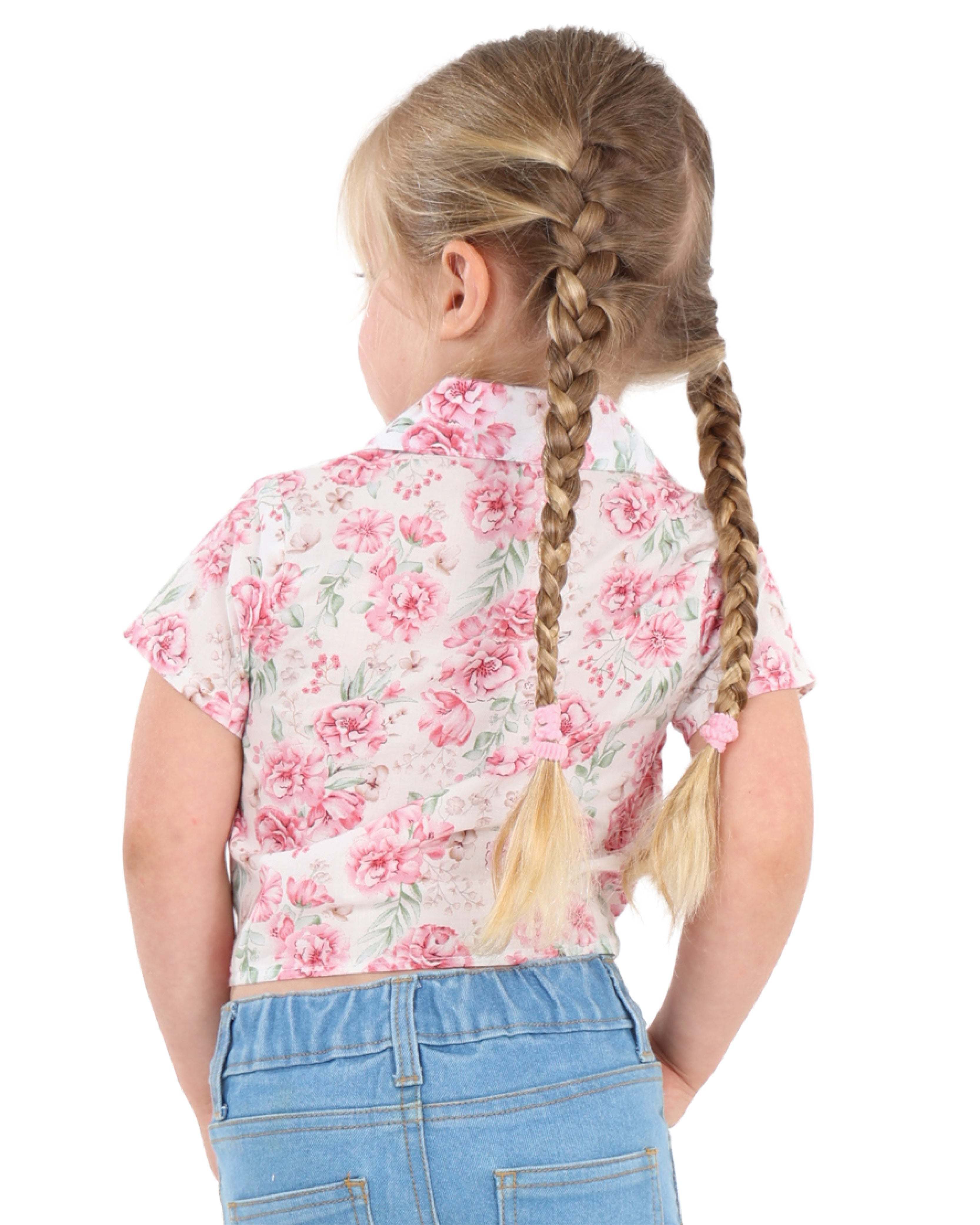 Short Sleeve Tie-Up Front Floral Print Blouse