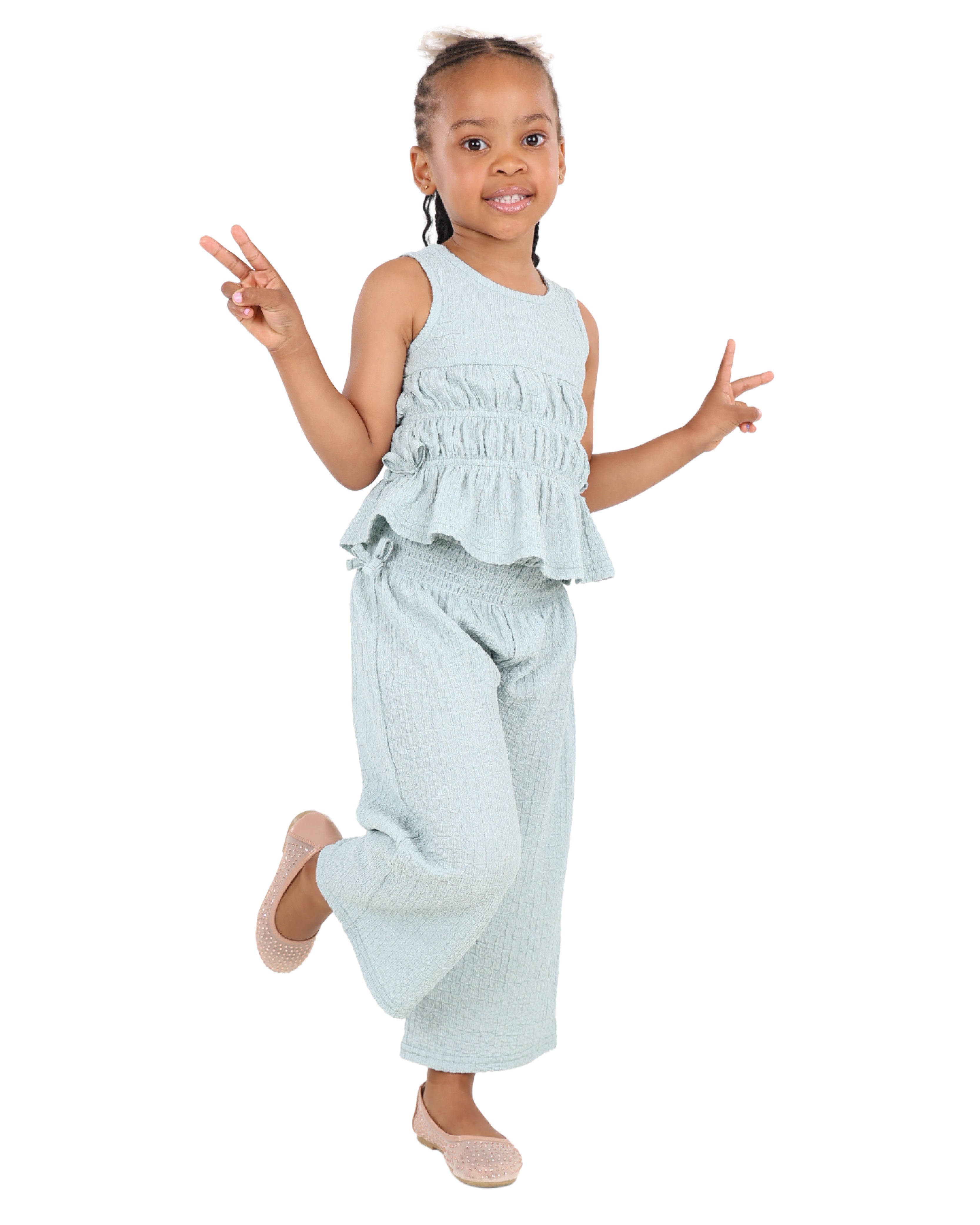 Textured Sleeveless Top & Pants Set