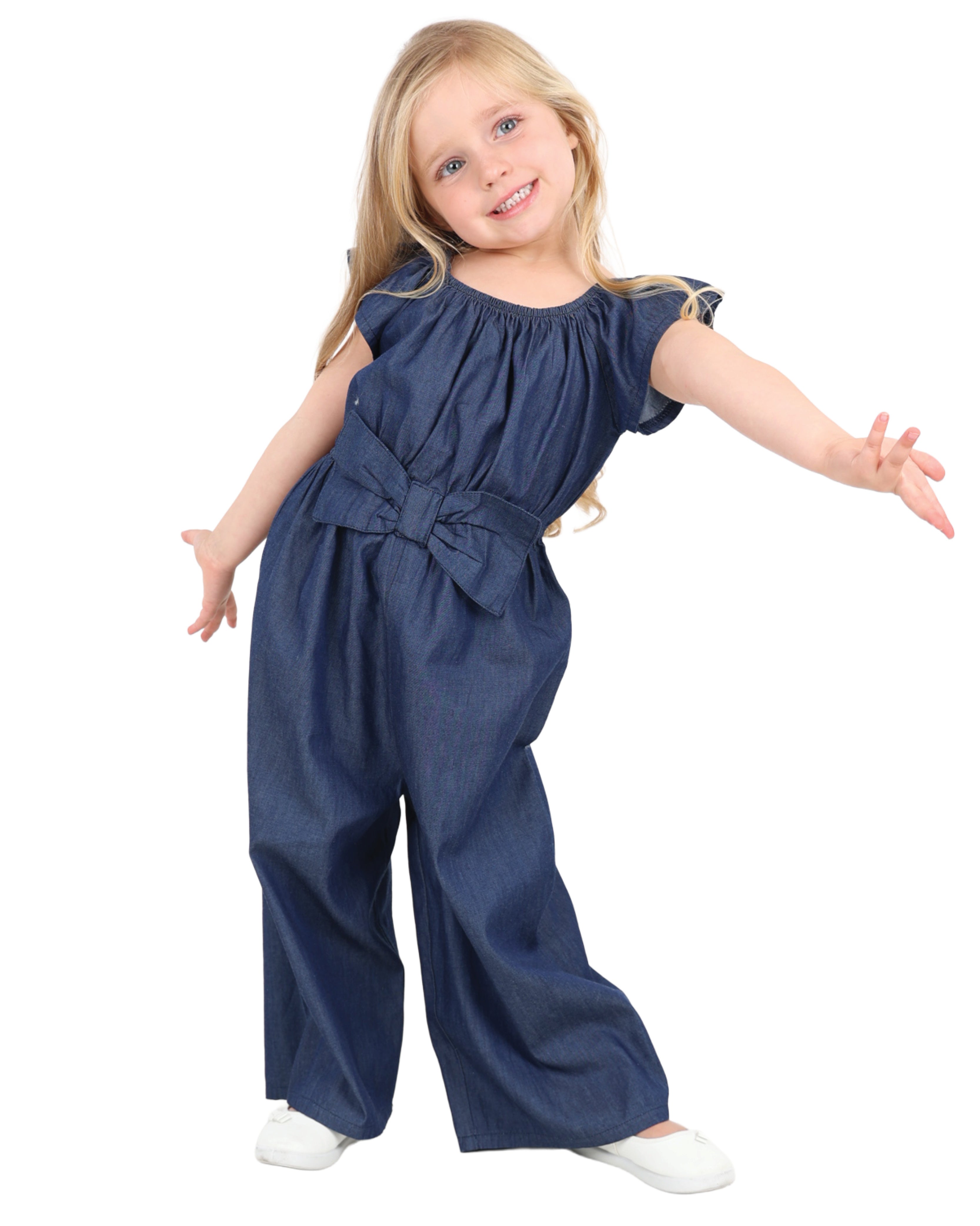Short Frill Sleeve Bow Detail Jumpsuit