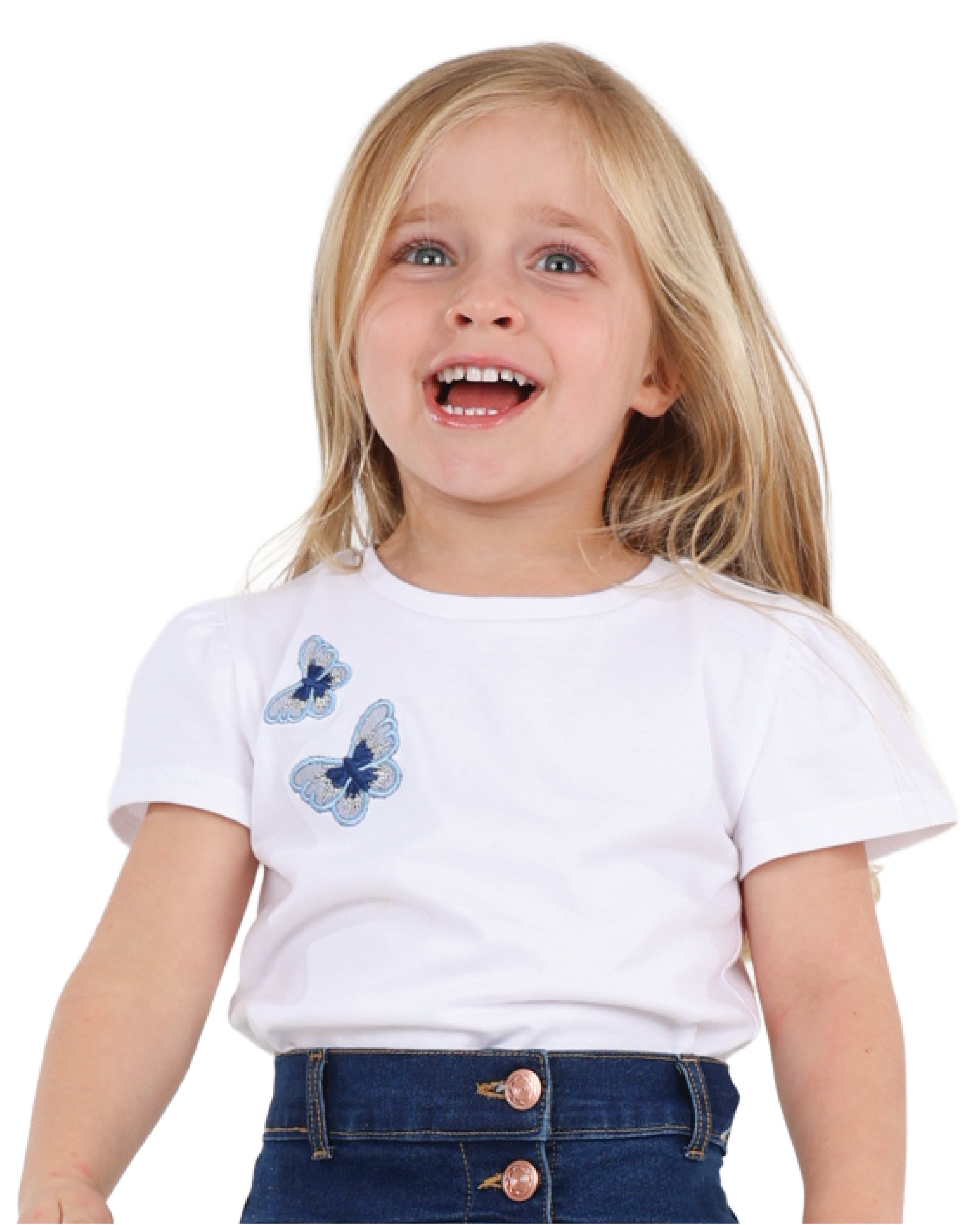 Butterfly Embroidered Short Sleeve T-Shirt
