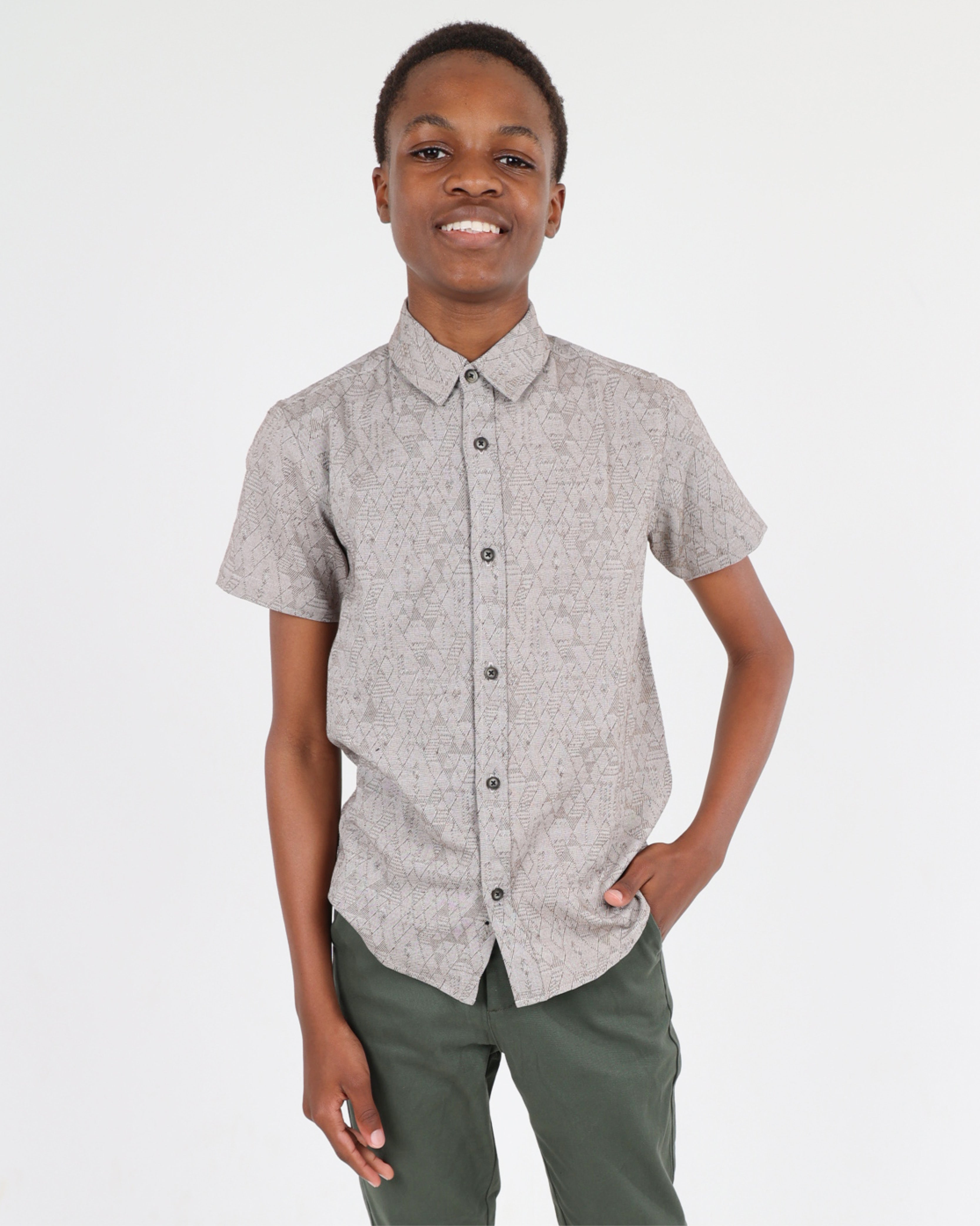 Big Boys Jacquard Short Sleeve Shirt