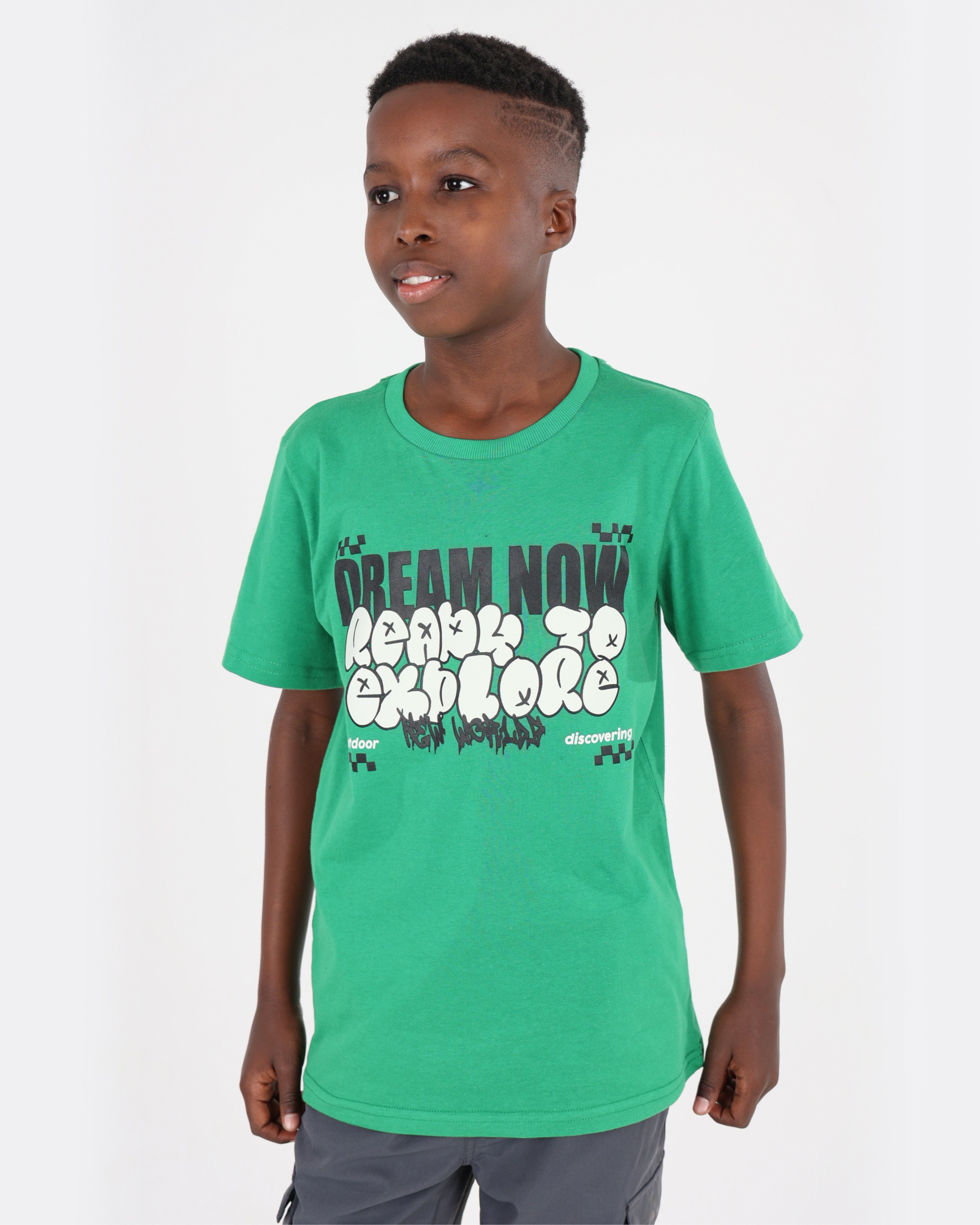 Short Sleeve Dream Now Statement Graphic T-Shirt