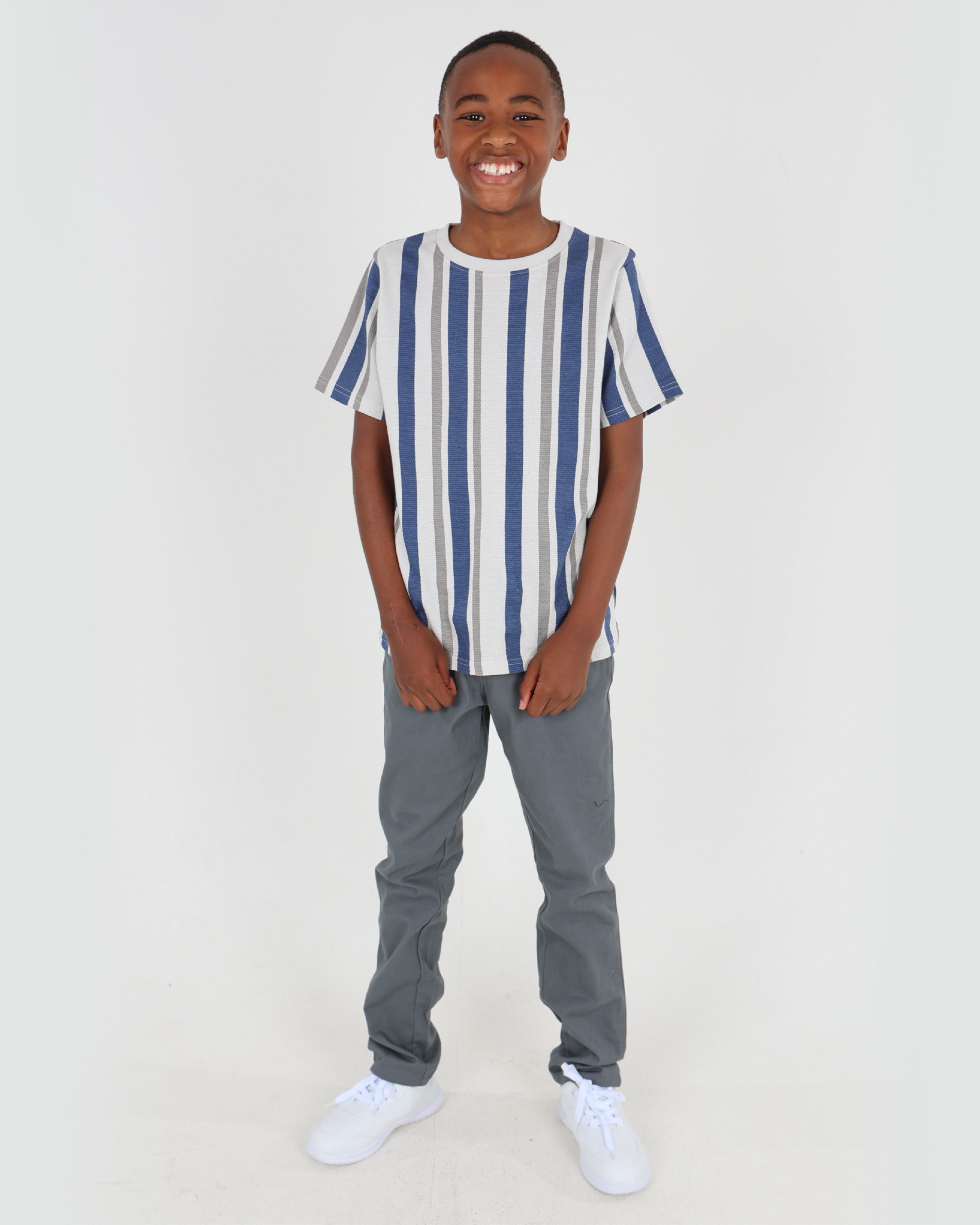 Short Sleeve Textured Striped T-Shirt