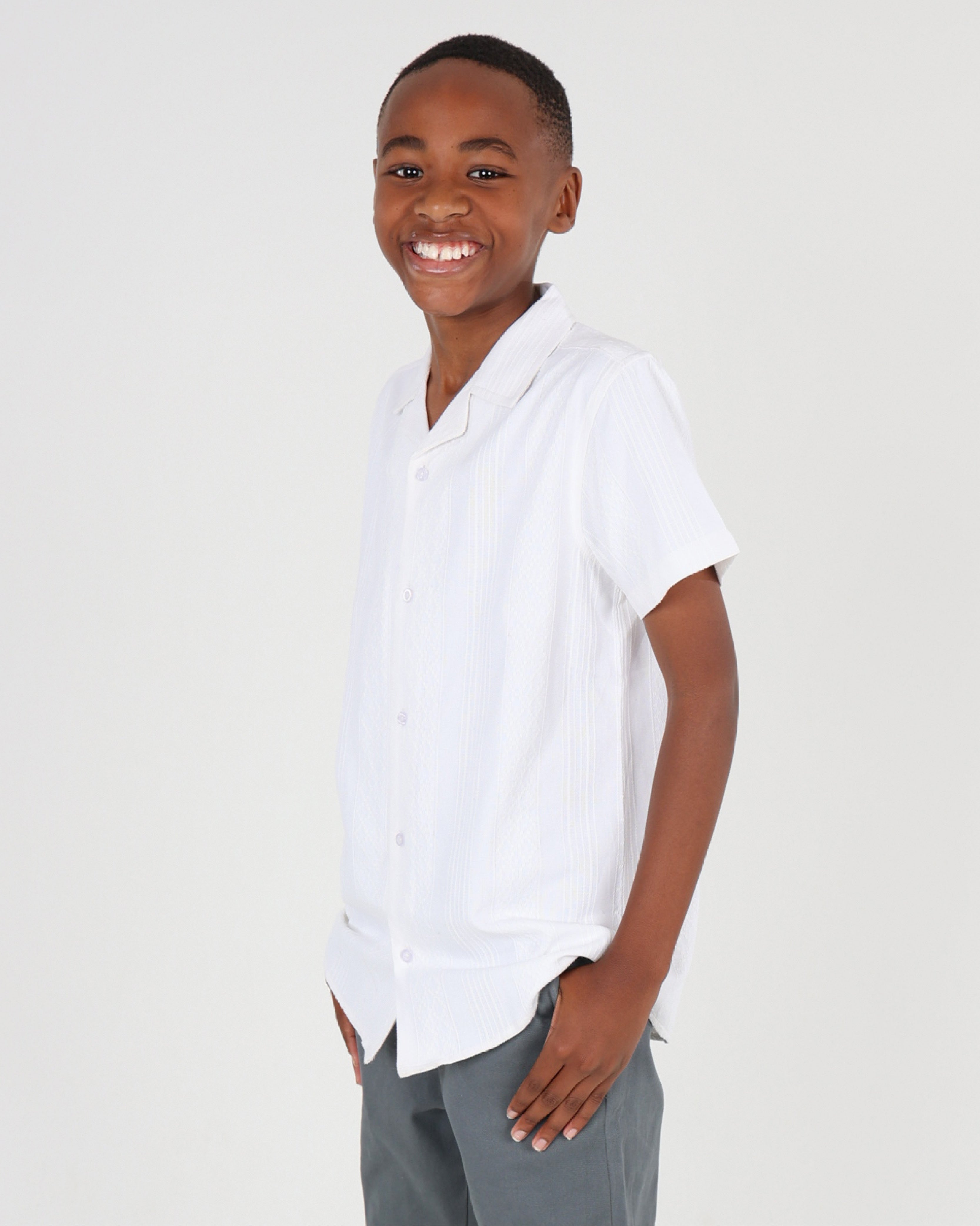 Big Boys Short Sleeve Resort Variegated Jacquard Resort Shirt