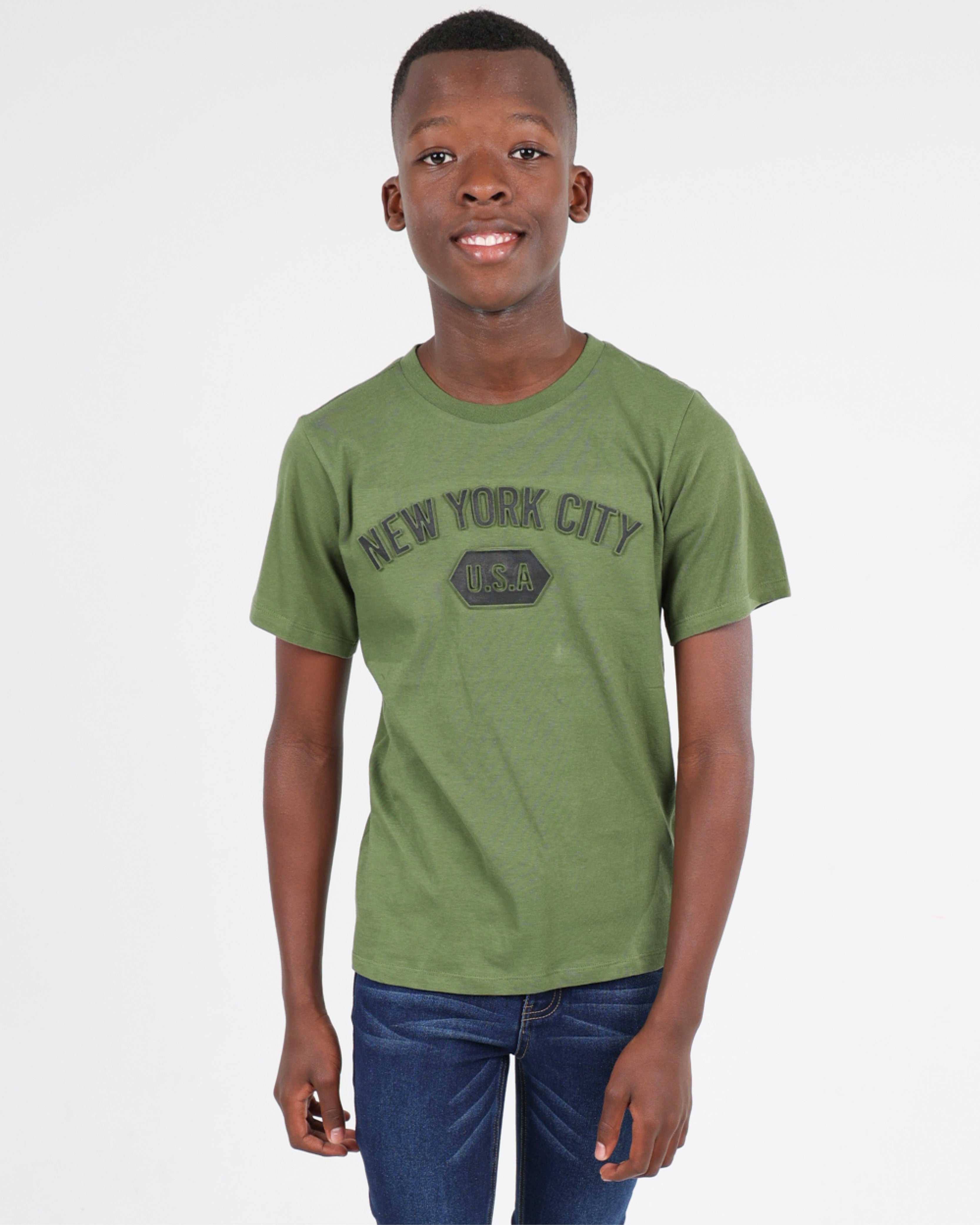 Big Boys Embossed NYC Short Sleeve T-Shirt