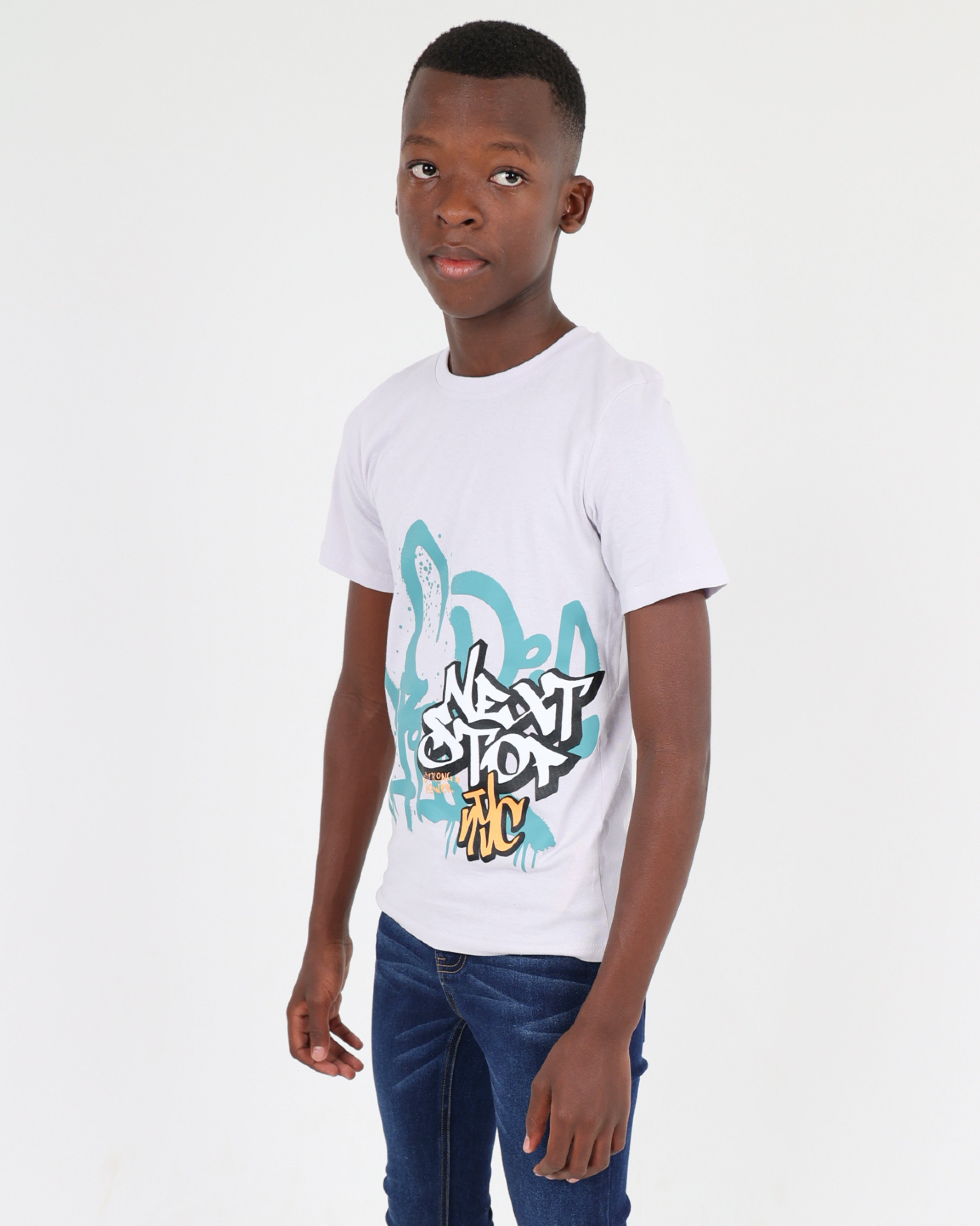 Big Boys Short Sleeve Next Stop NYC Graphic T-Shirt