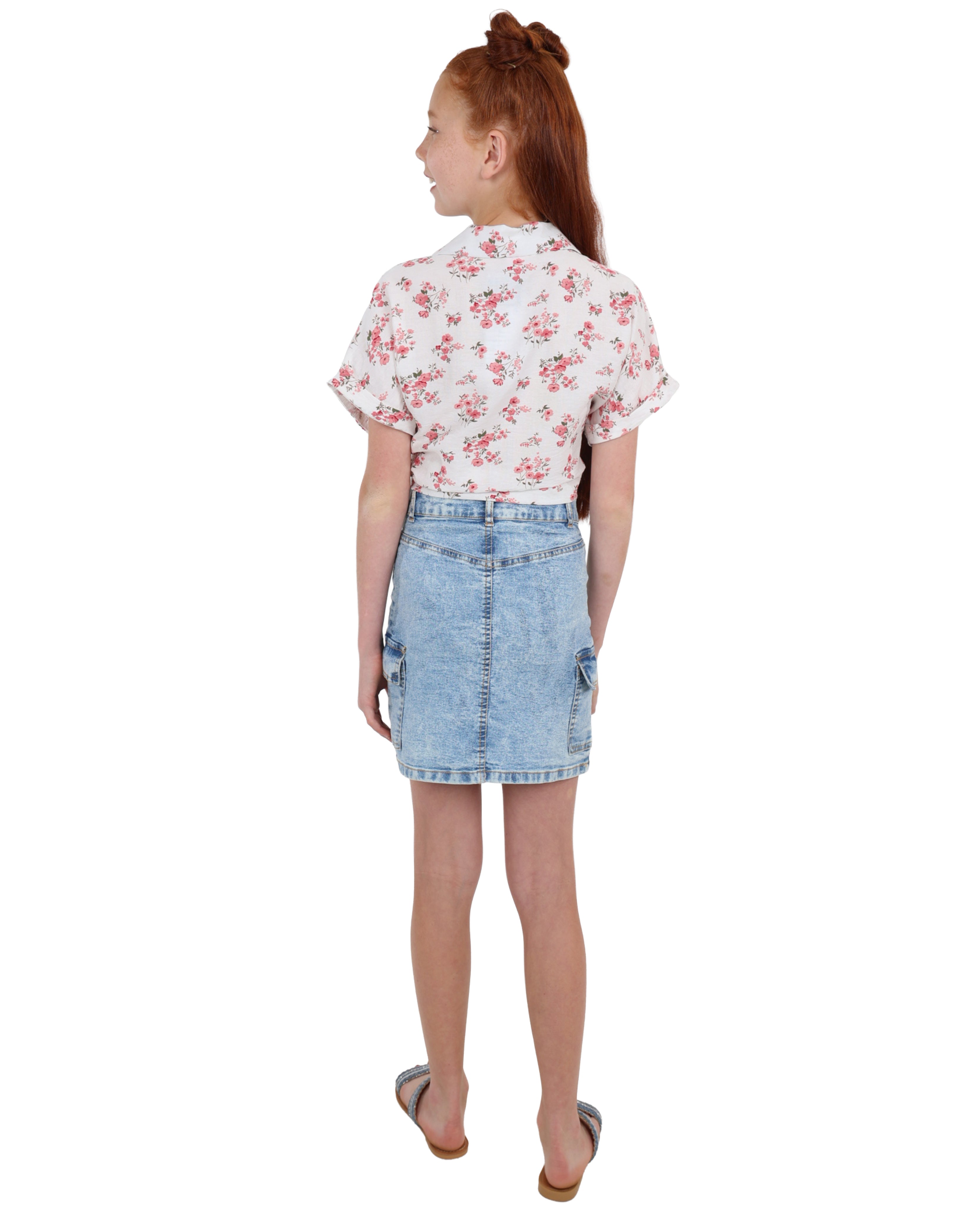Cargo Pocket Denim Mini Skirt