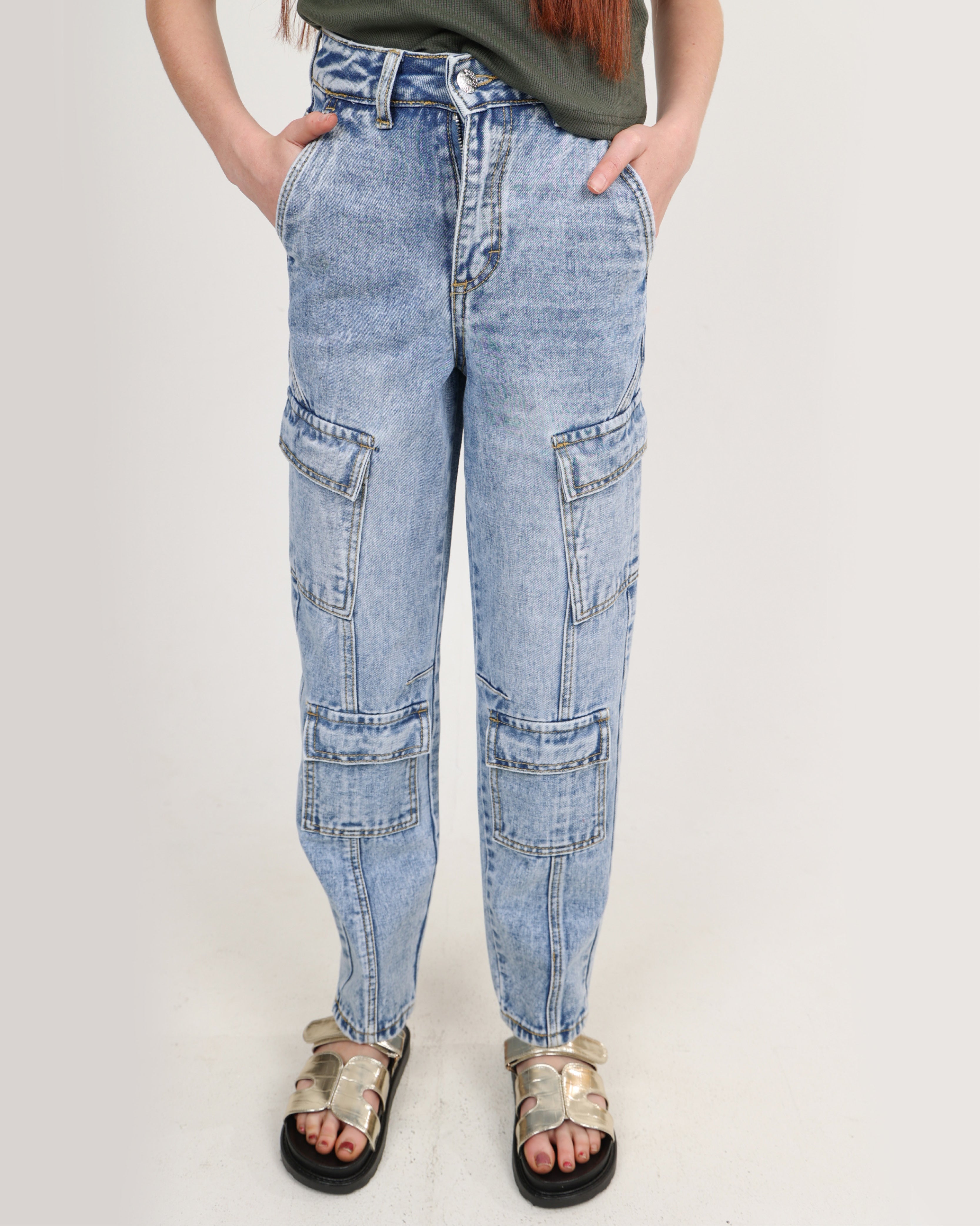 Light Blue Cargo Jeans