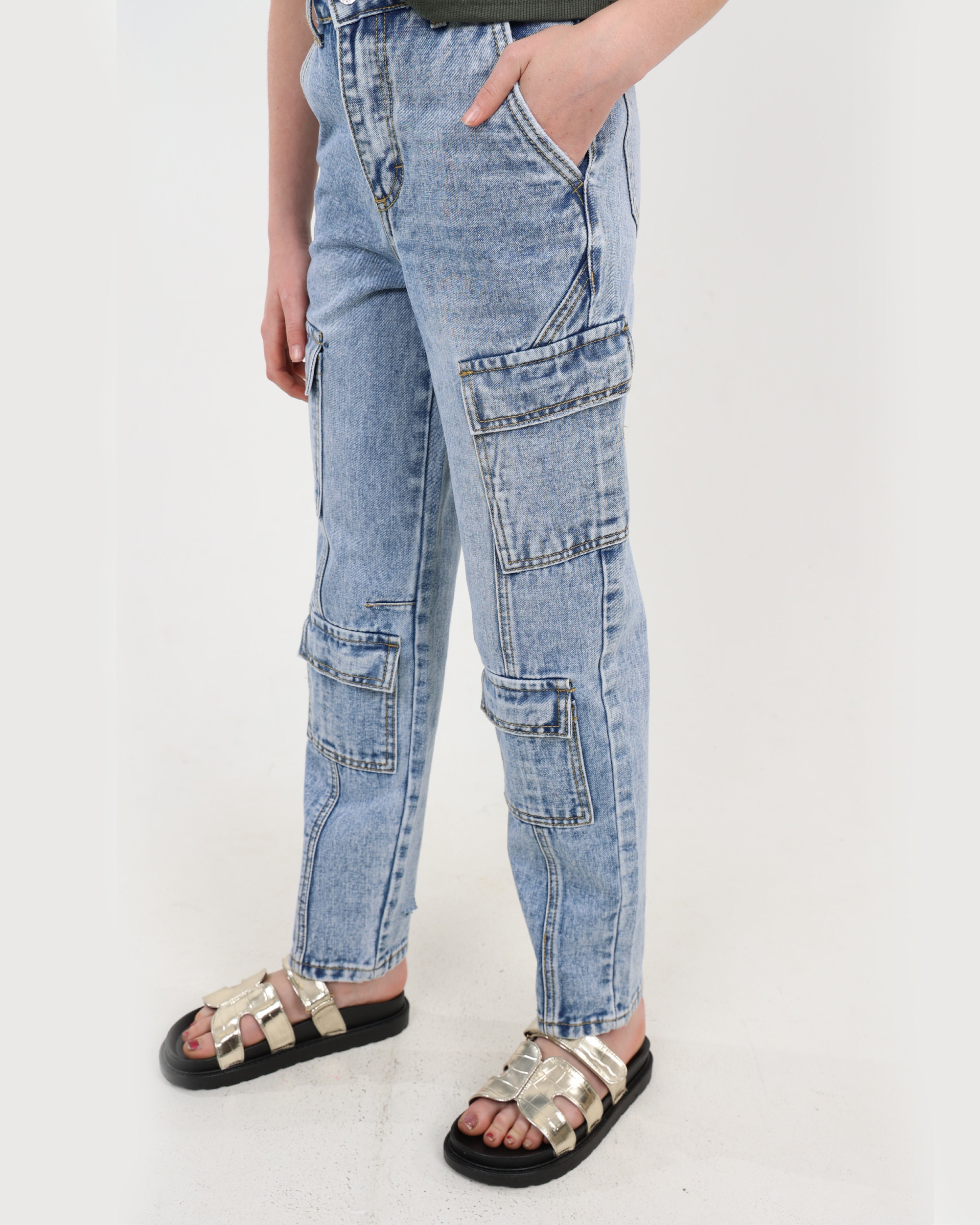 Light Blue Cargo Jeans
