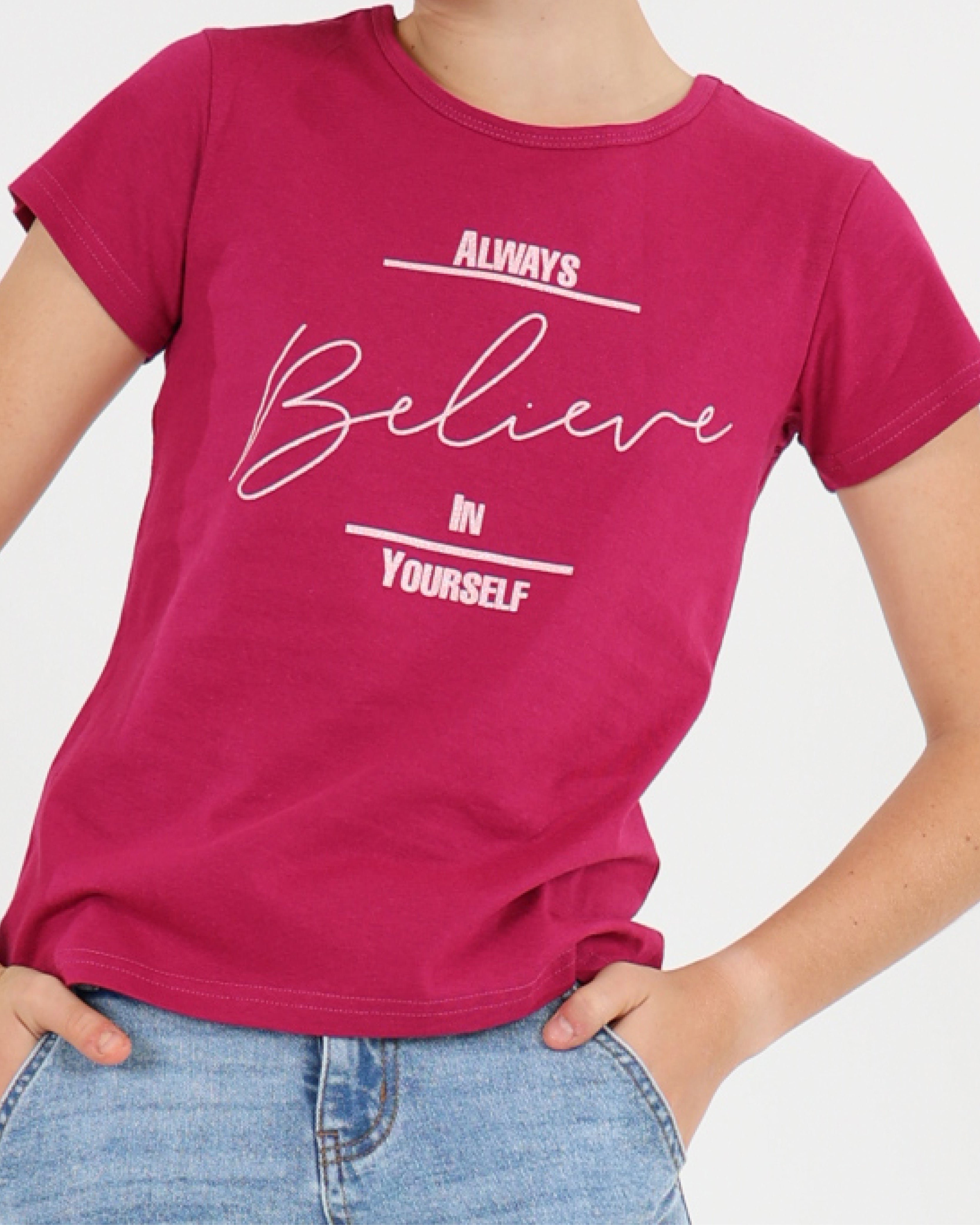 Short Sleeve Believe In Yourself Graphic T-Shirt