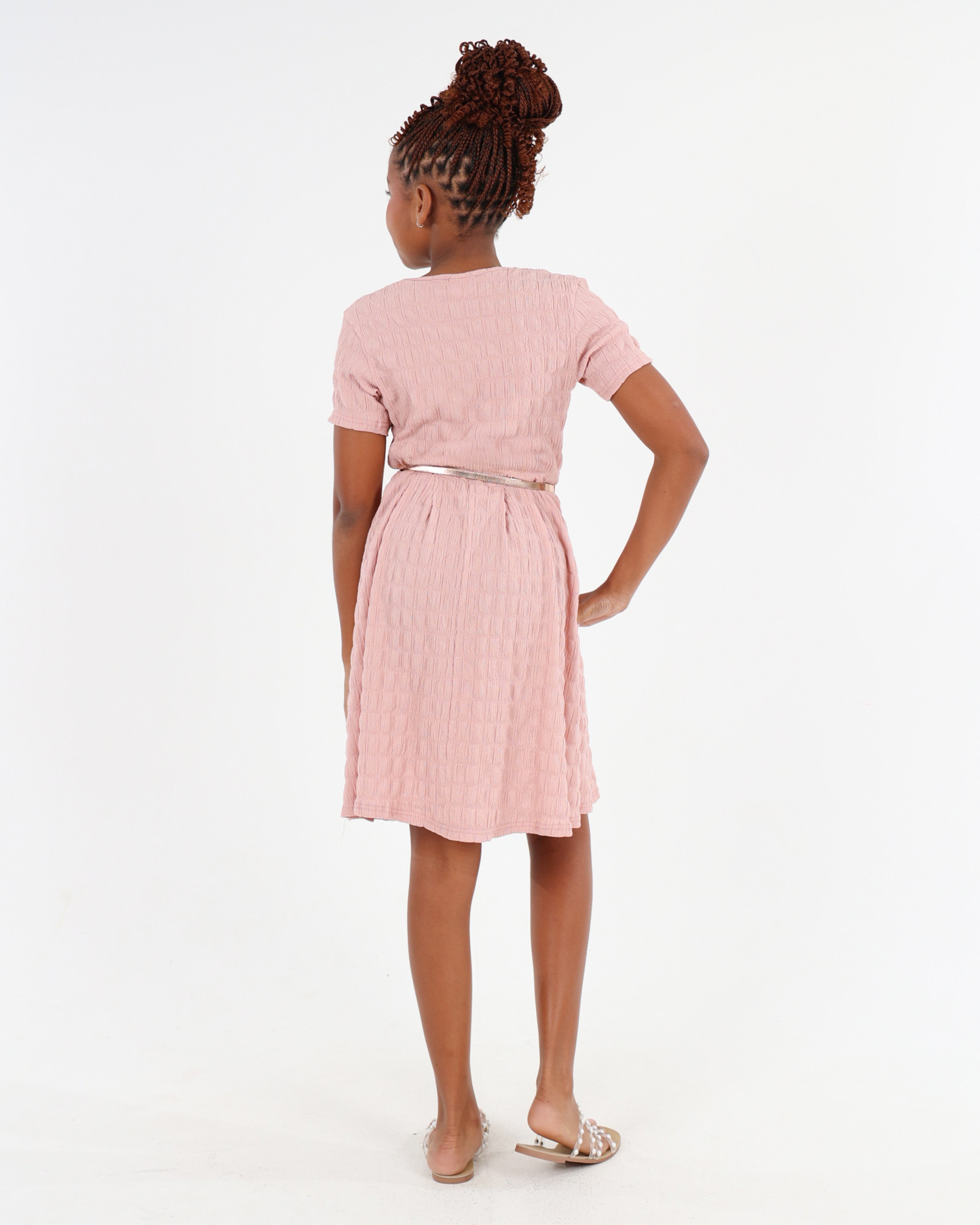 Short Sleeve Textured Knit Dress