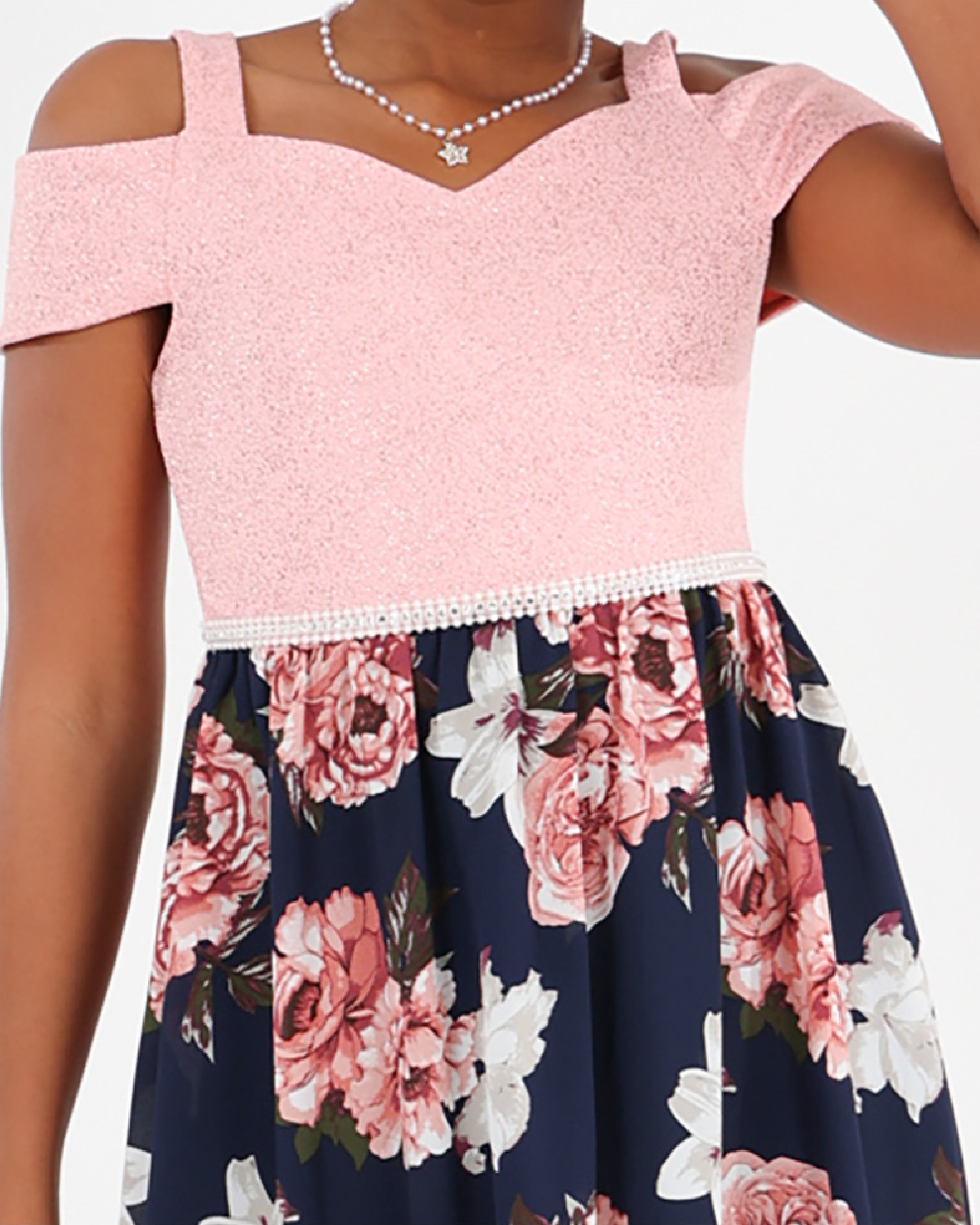 Sleeveless High Low Floral Party Dress