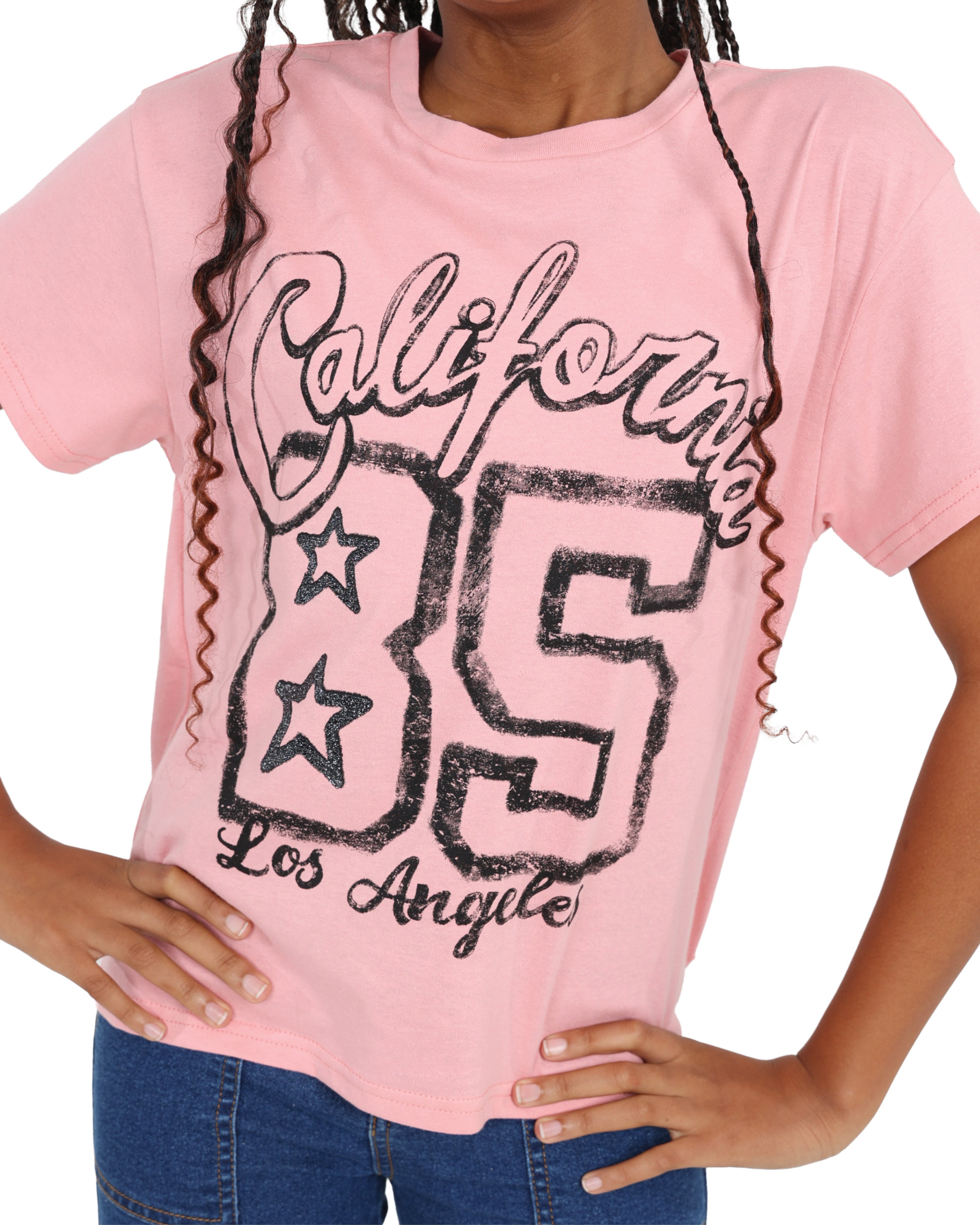 Short Sleeve Oversized California Graphic Crop T-Shirt