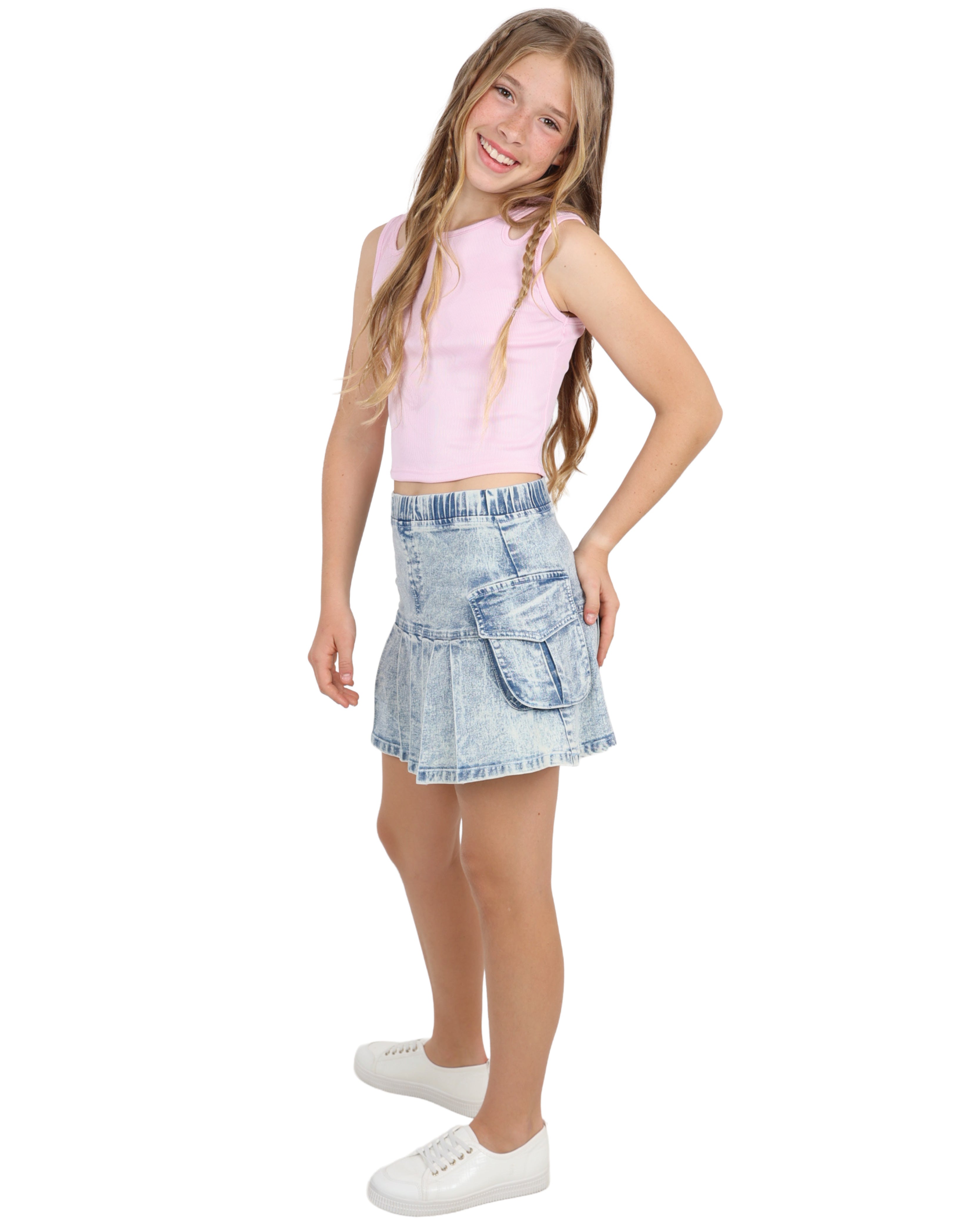 Pink Cut Out Detail Longer Length Crop Top